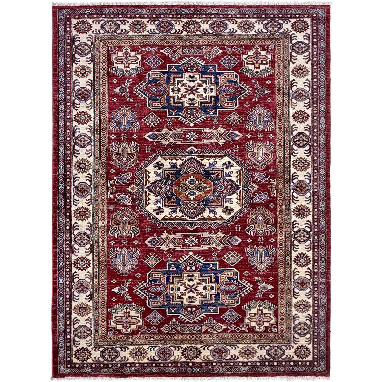 High-Quality Kazak Area Rug 5' 10" x 7' 6" ft / 178 x 228 cm - No. Y39591