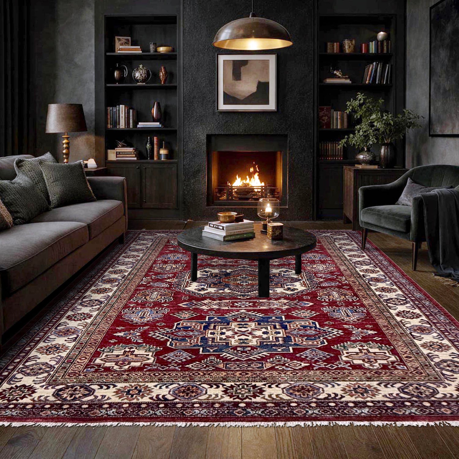 High-Quality Kazak Area Rug 5' 10" x 7' 6" ft / 178 x 228 cm - No. Y39591