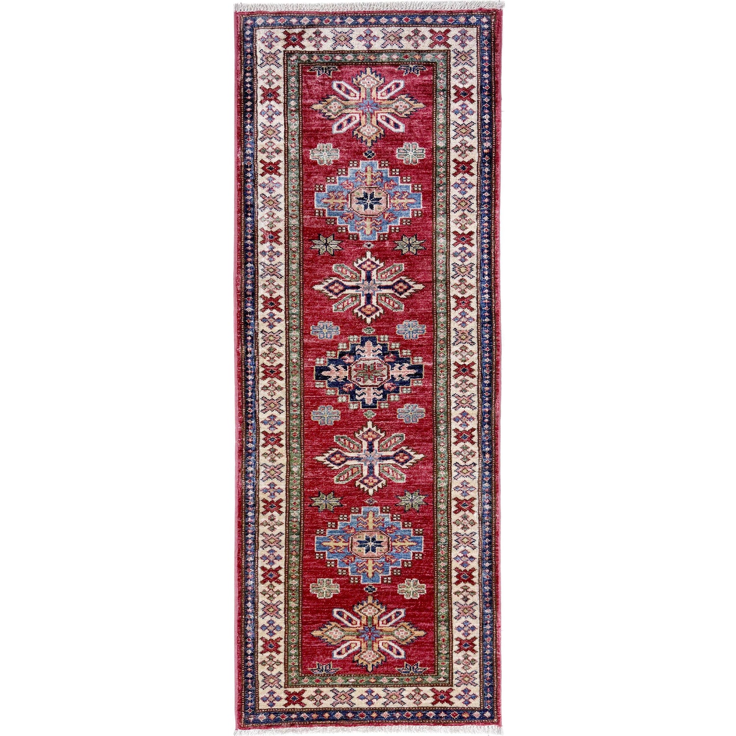 Premium Hand Knotted Kazak Runner Rug 2' 0" x 5' 5" ft / 62 x 166 cm - No. Y39594