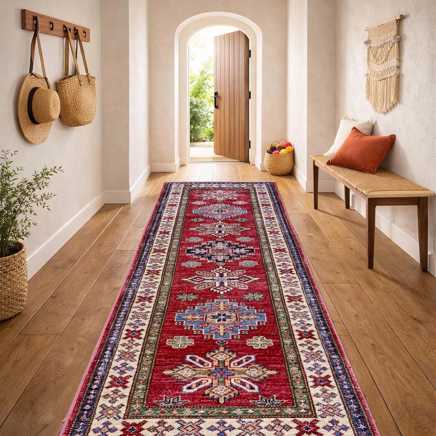 Premium Hand Knotted Kazak Runner Rug 2' 0" x 5' 5" ft / 62 x 166 cm - No. Y39594