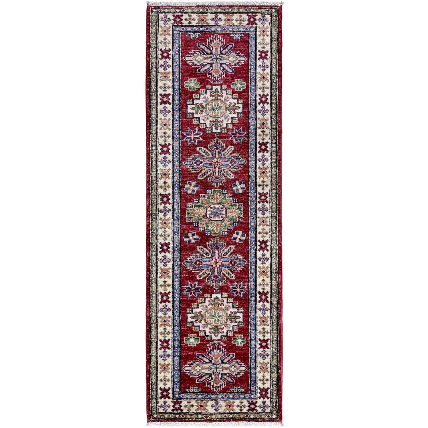 Luxury Fine Kazak Runner Carpet 2' 0" x 5' 9" ft / 62 x 176 cm - No. Y39595