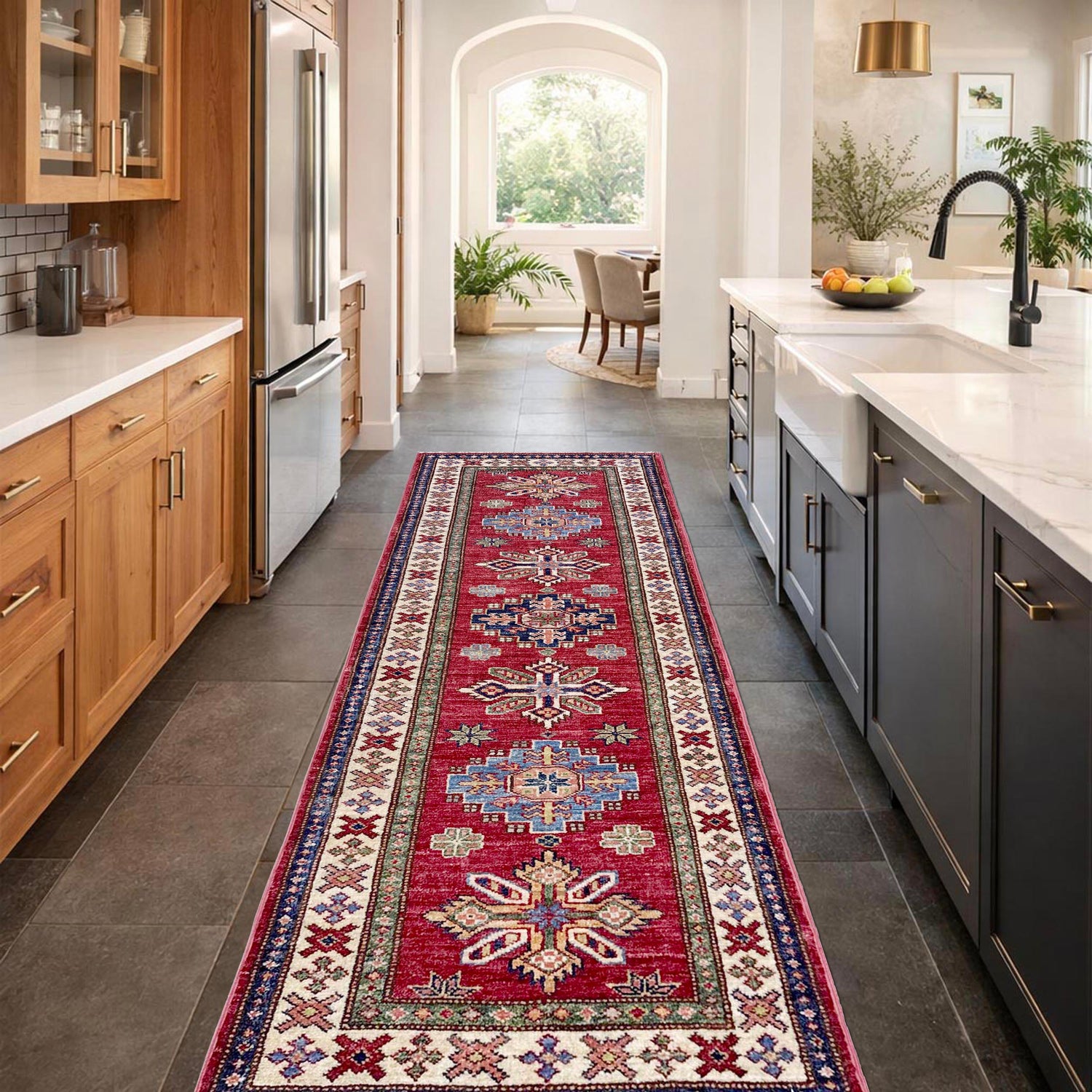 Fine Kazak Oriental Runner Rug 2' 0" x 6' 1" ft / 62 x 185 cm - No. Y39598