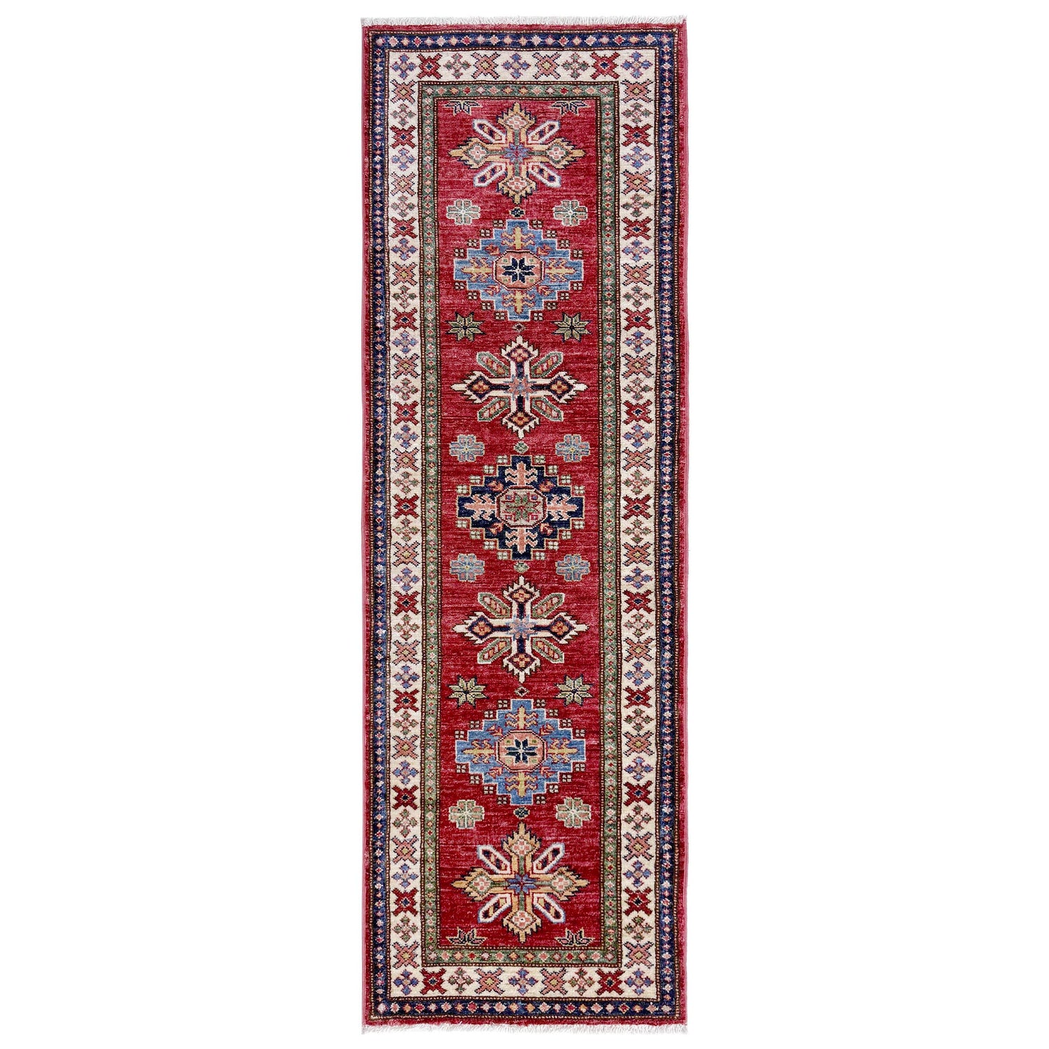 Premium Hand Knotted Kazak Runner Rug 1' 10" x 6' 0" ft / 57 x 182 cm - No. Y39599