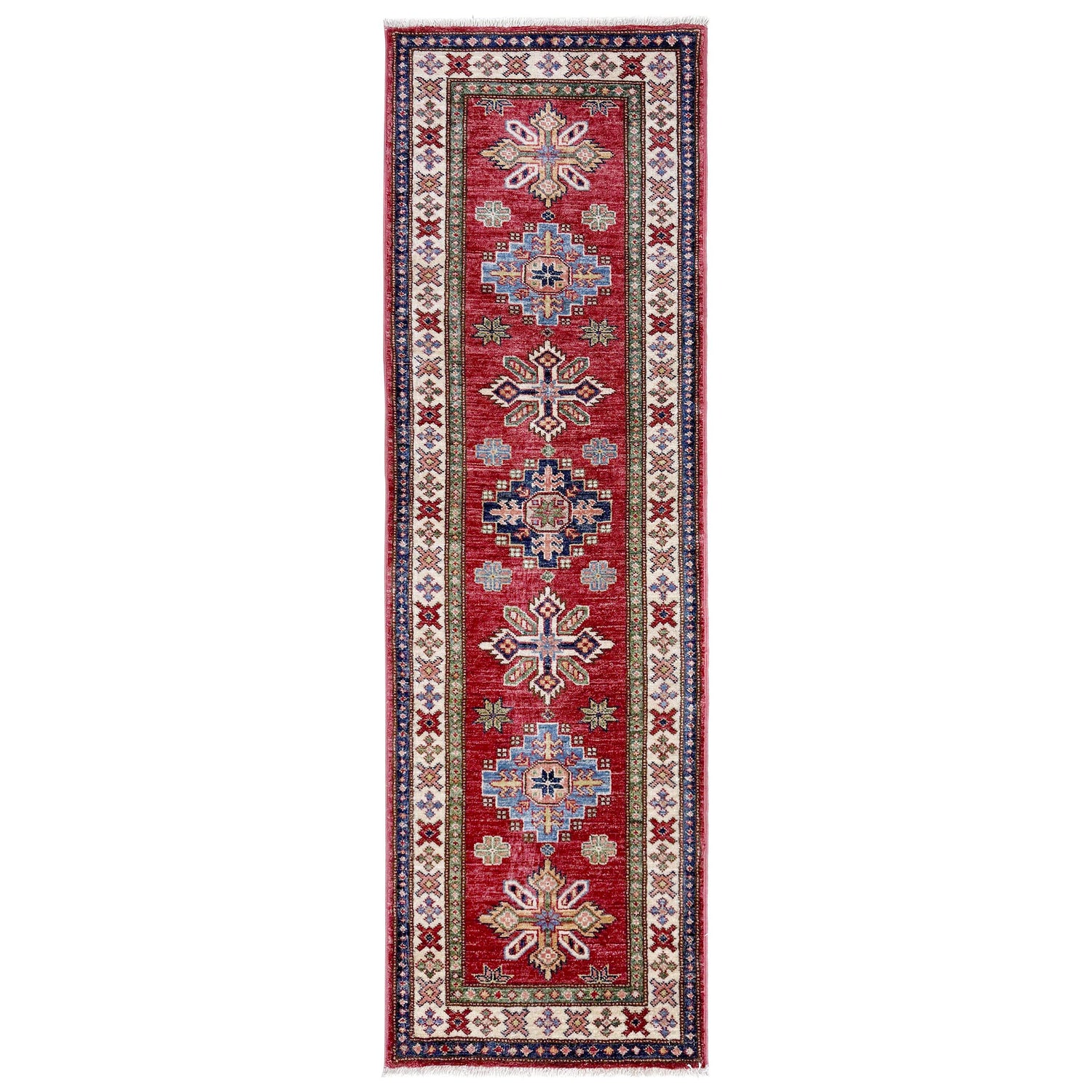 Luxury Fine Kazak Runner Carpet 1' 11" x 6' 0" ft / 58 x 184 cm - No. Y39600