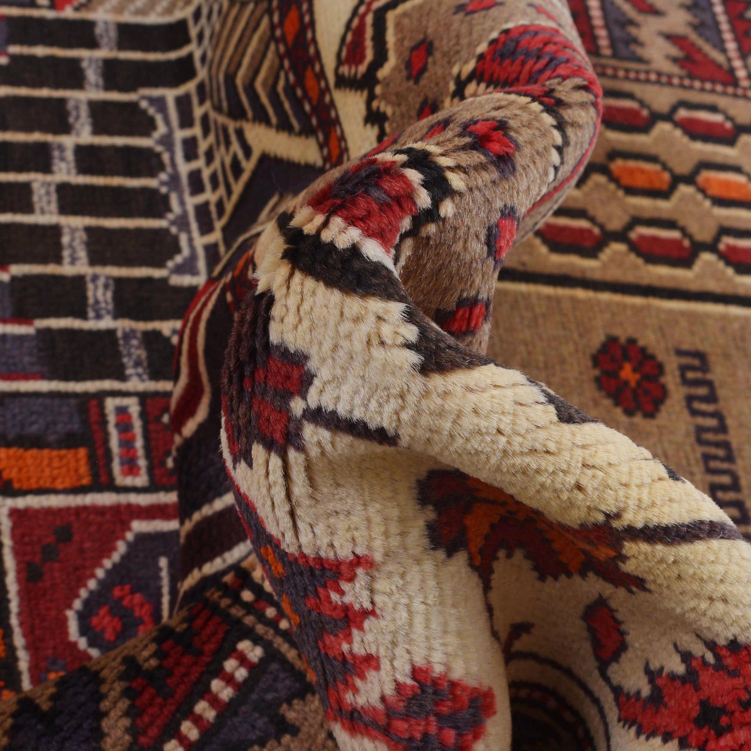 Handmade Prayer Rug 2' 9" x 4' 9" ft / 85 x 144 cm - B15639