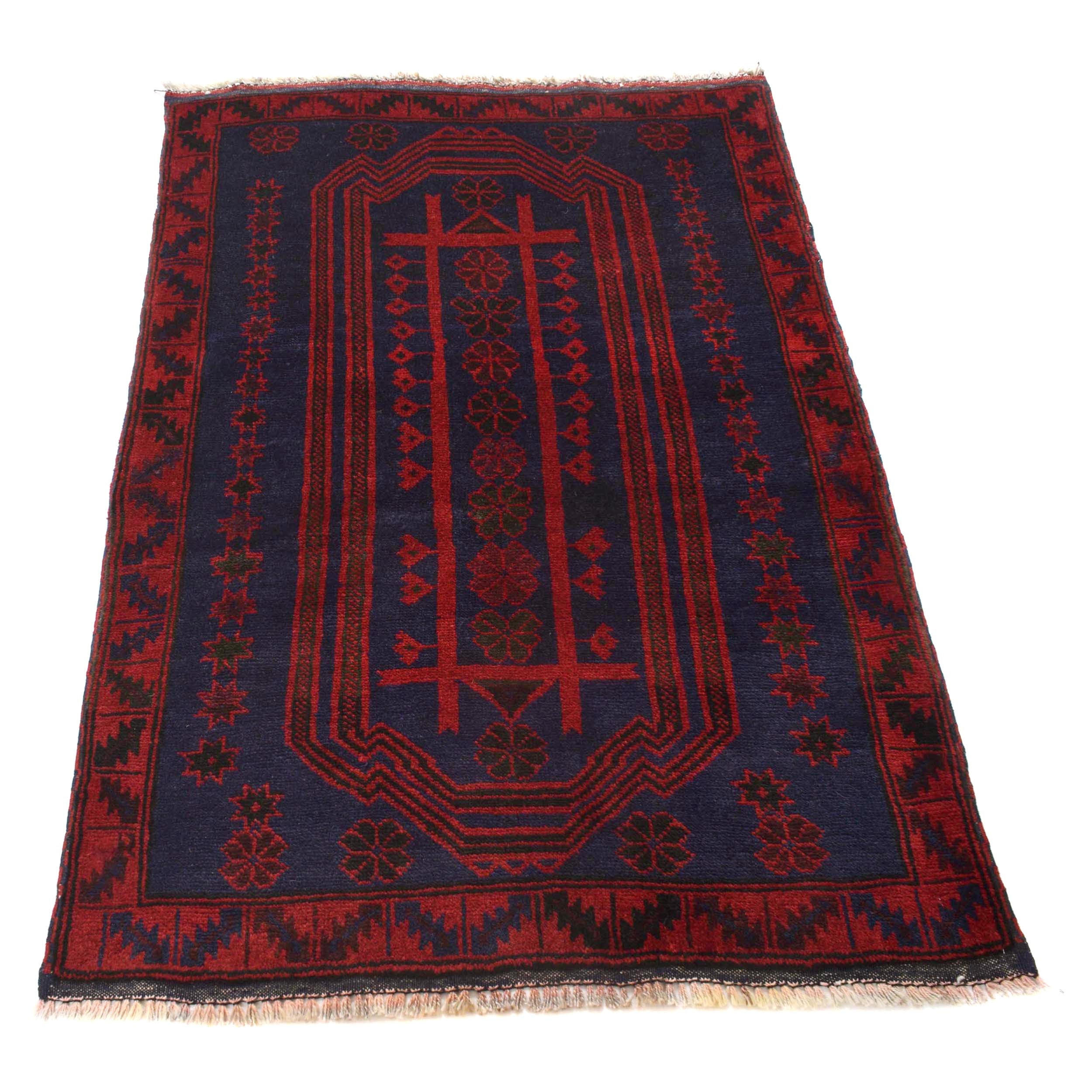 Navy Blue Baluchi Rug 2' 12" x 4' 2" ft / 91 x 126 cm - No. B16088