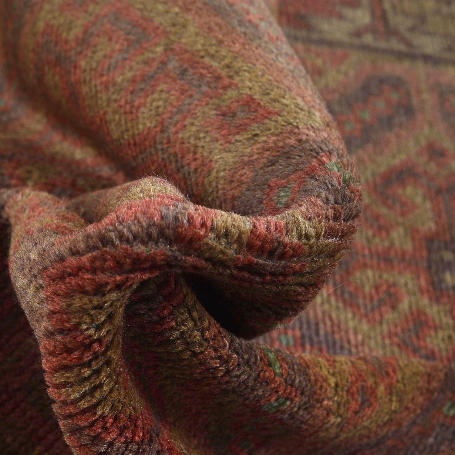 Brown Color Overdyed Area Rug 3' 0" x 4' 8" ft / 91 x 141 cm - No. B16231