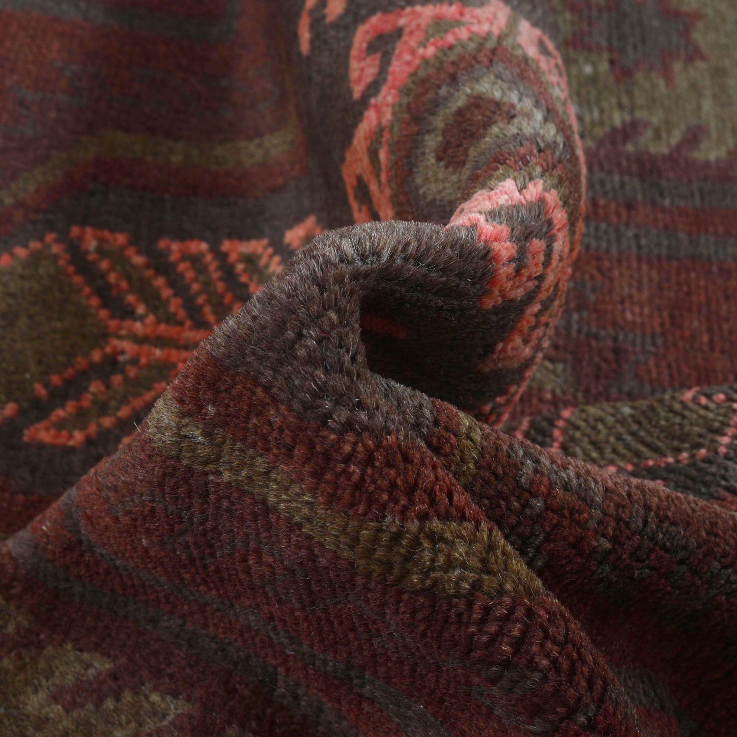 Brown Color Overdyed Area Rug 3' 1" x 4' 8" ft / 93 x 143 cm - No. B16281