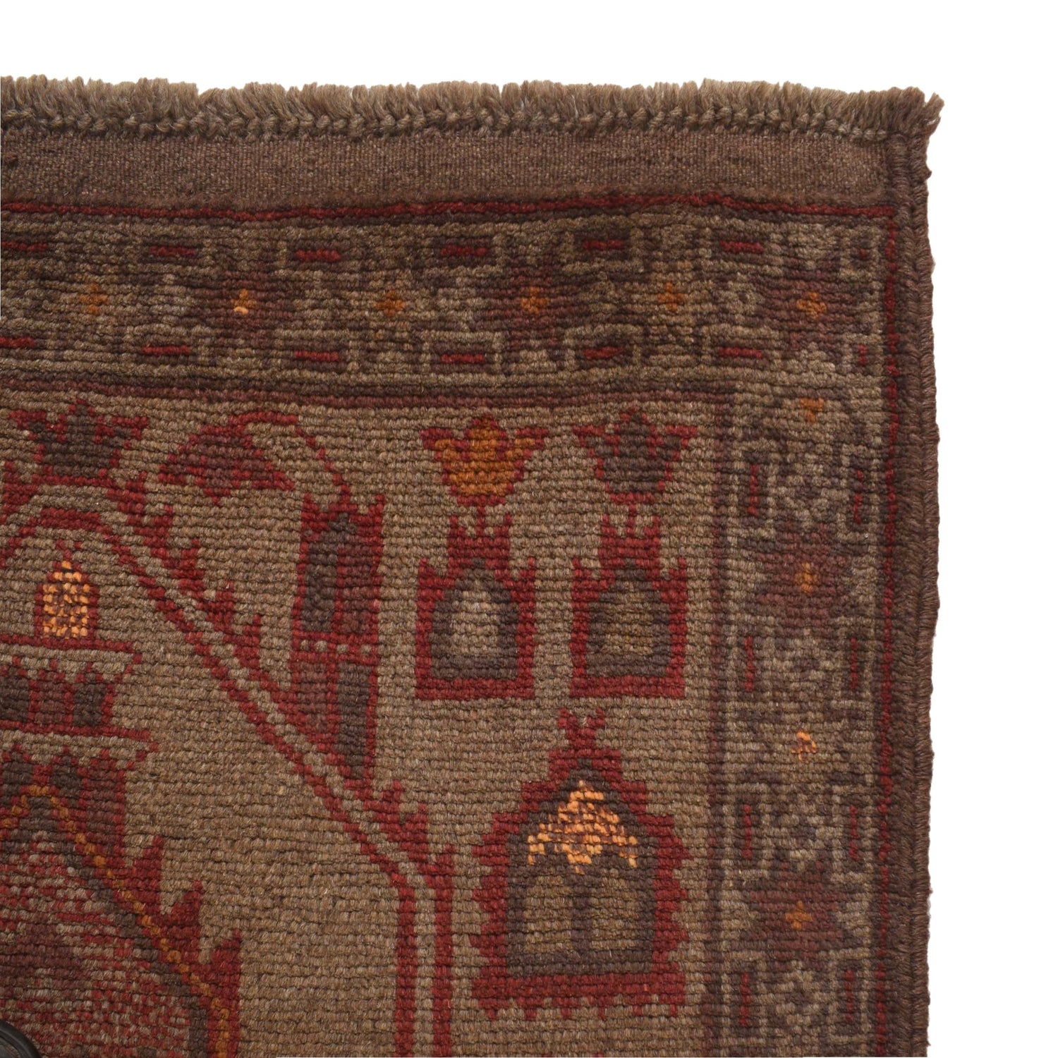Brown Color Overdyed Area Rug 2' 9" x 4' 9" ft / 85 x 144 cm - No. B16286