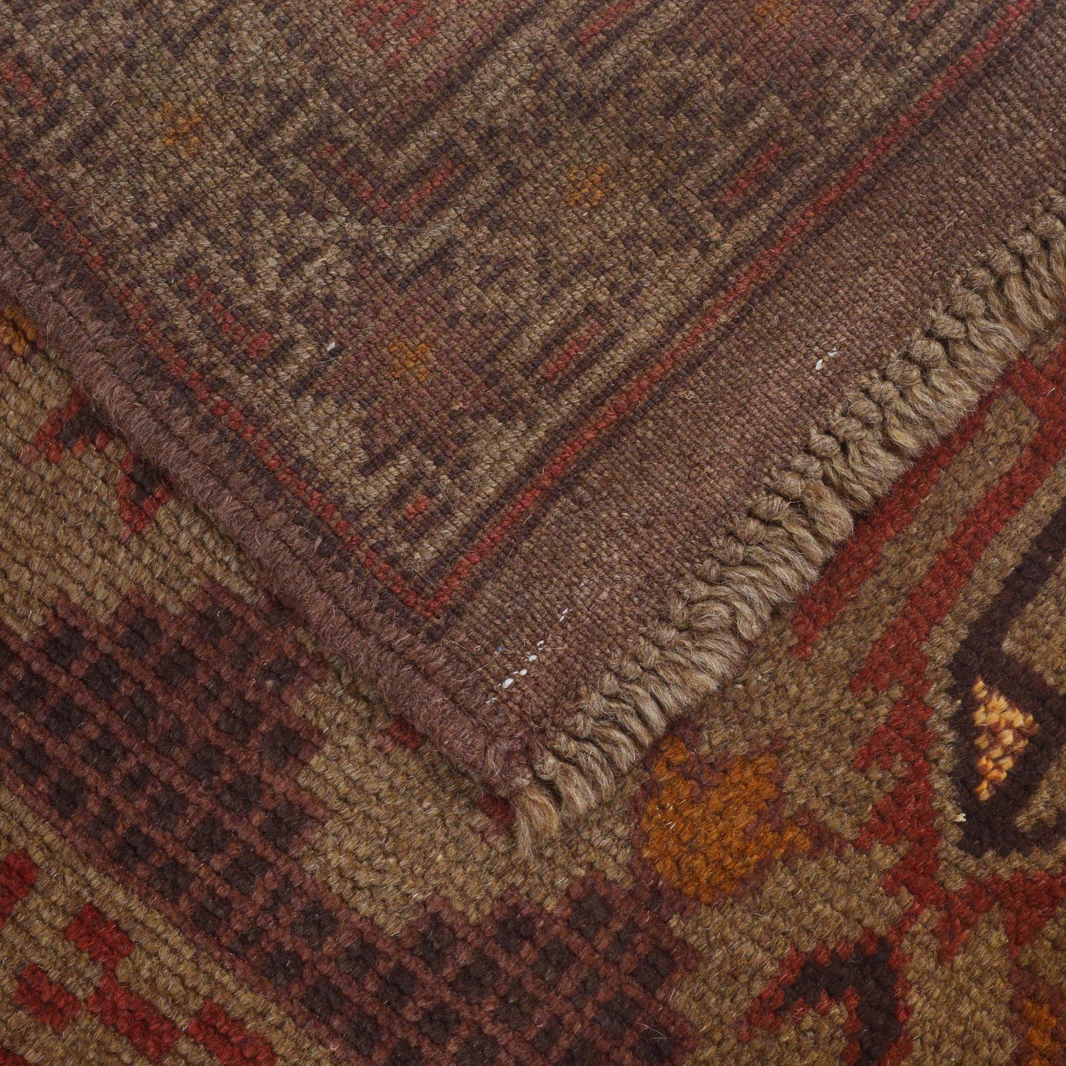 Brown Color Overdyed Area Rug 2' 9" x 4' 9" ft / 85 x 144 cm - No. B16286