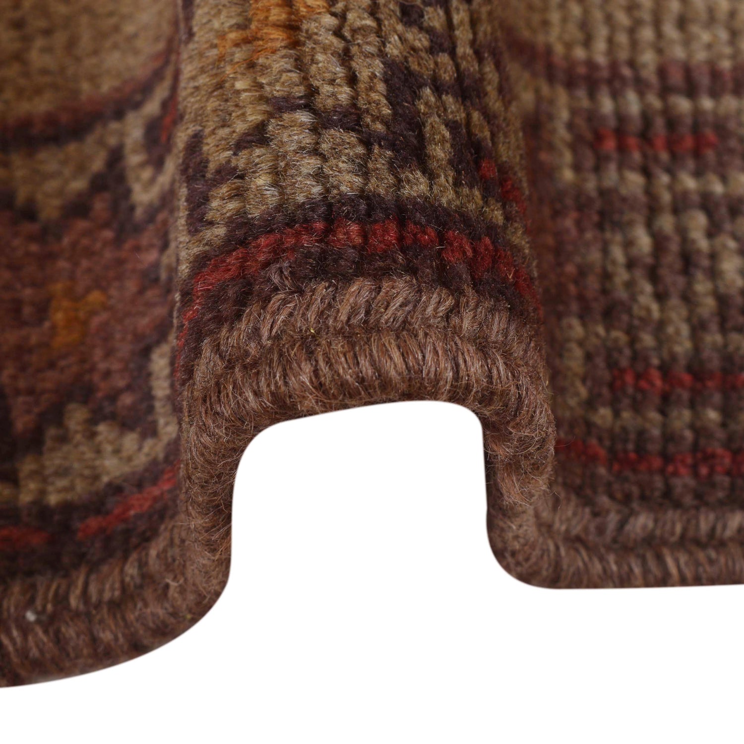 Brown Color Overdyed Area Rug 2' 9" x 4' 9" ft / 85 x 144 cm - No. B16286