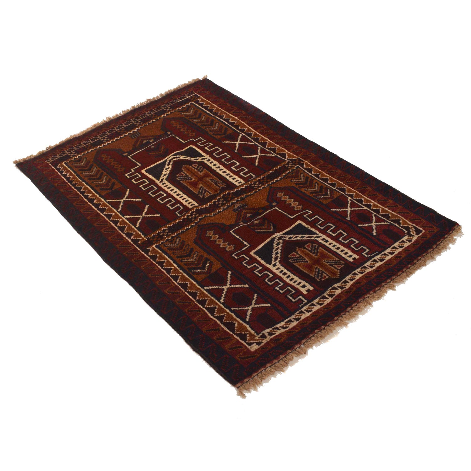 Hand Knotted Prayer Rug 2' 10" x 4' 3" ft / 87 x 130 cm - No. B16372