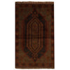 Hand Knotted Overdye Wool Rug 2' 11" x 4' 5" ft / 88 x 135 cm - No. B17037