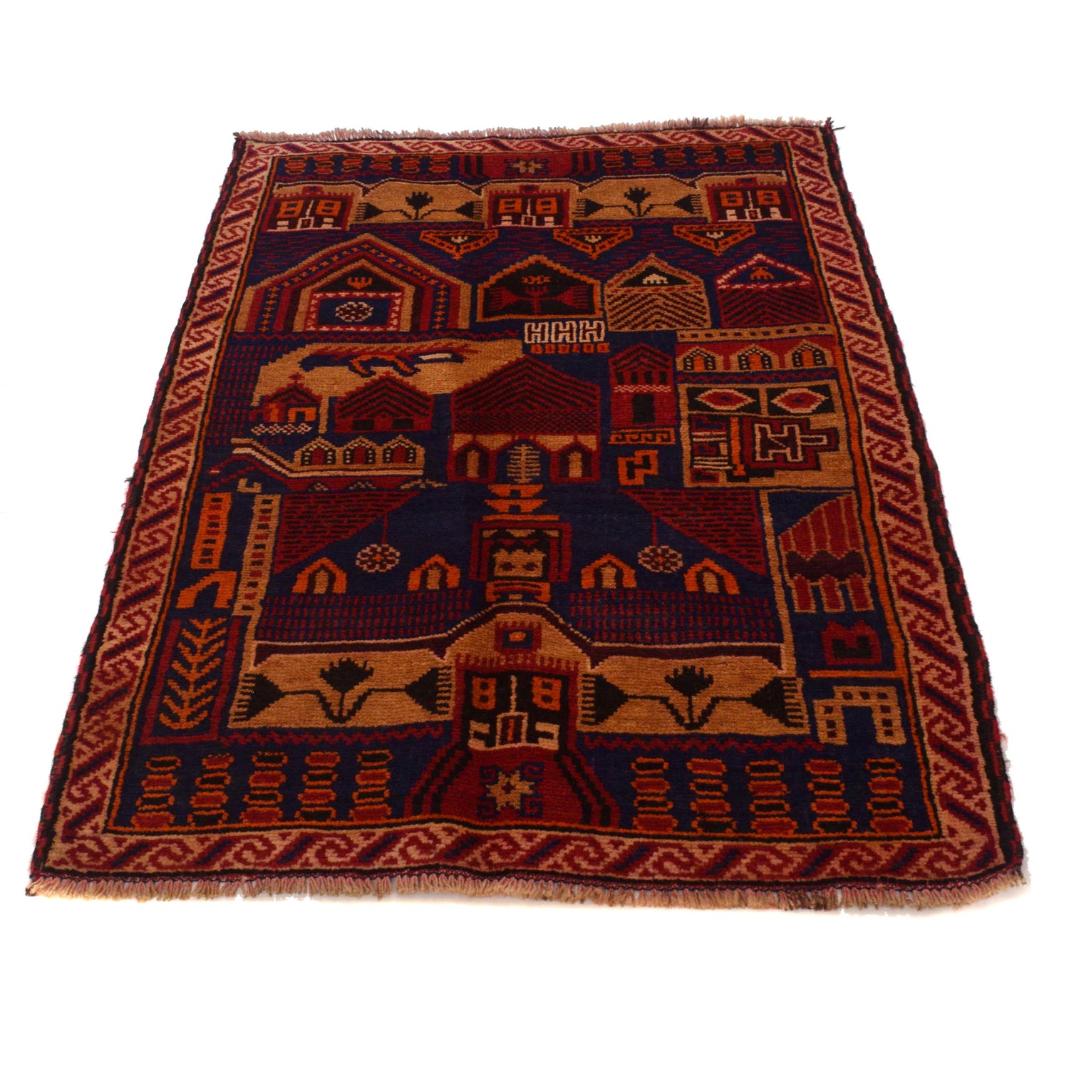 Muslim Prayer Rug 3' 1" x 4' 8" ft / 93 x 141 cm -No. B17878