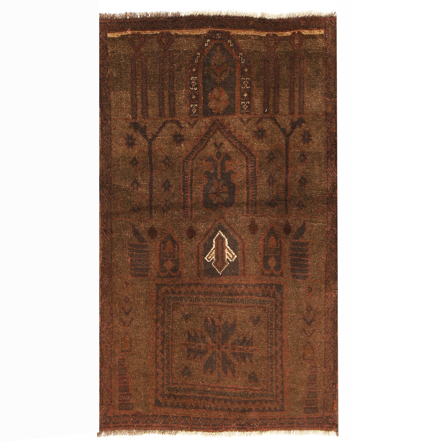 Hand Knotted Overdyed Rug 3' 1" x 4' 10" ft / 95 x 147 cm - No. B17931