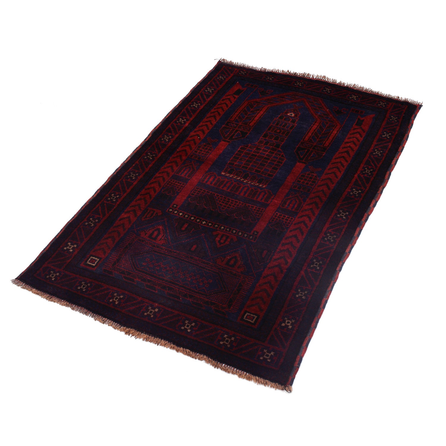 Islamic Prayer Carpet 3' 0" x 4' 8" ft / 92 x 141 cm - B17954