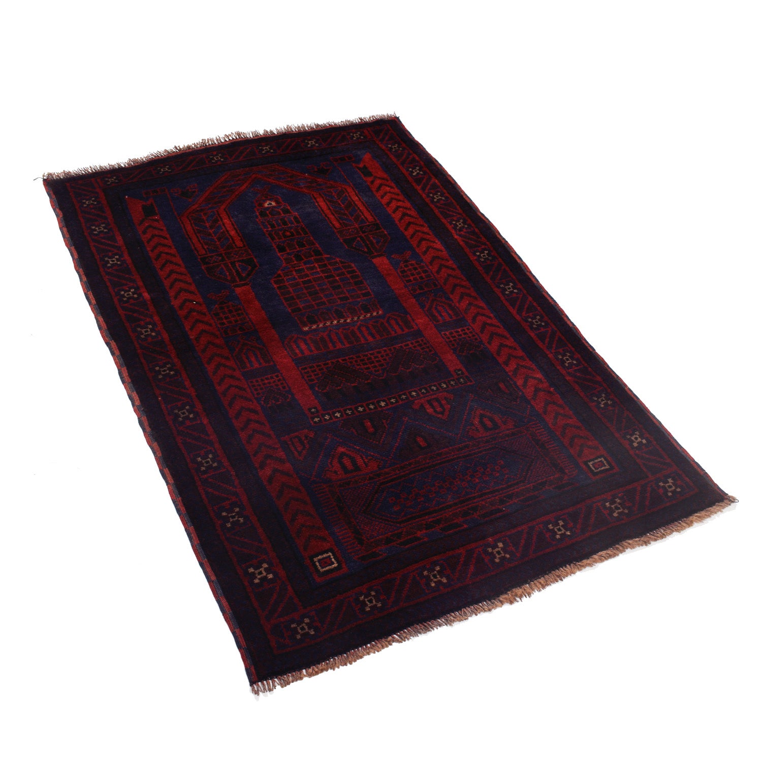 Islamic Prayer Carpet 3' 0" x 4' 8" ft / 92 x 141 cm - B17954