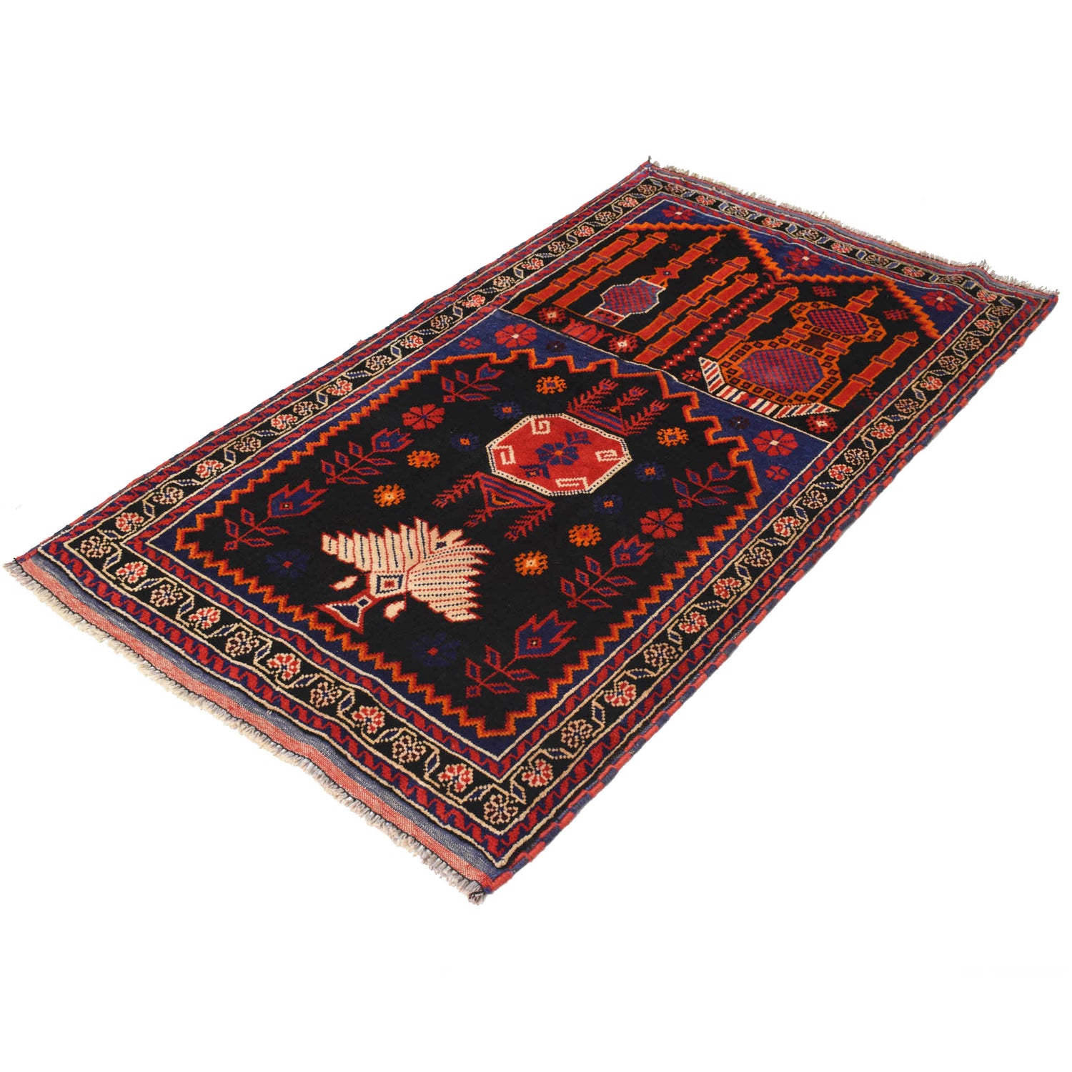 Fine Quality Prayer Rug 3' 0" x 5' 0" ft / 91 x 153 cm - B18259