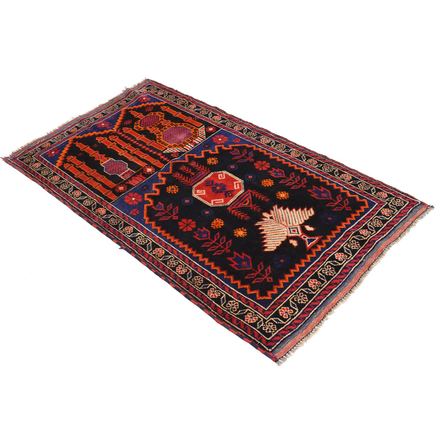 Fine Quality Prayer Rug 3' 0" x 5' 0" ft / 91 x 153 cm - B18259