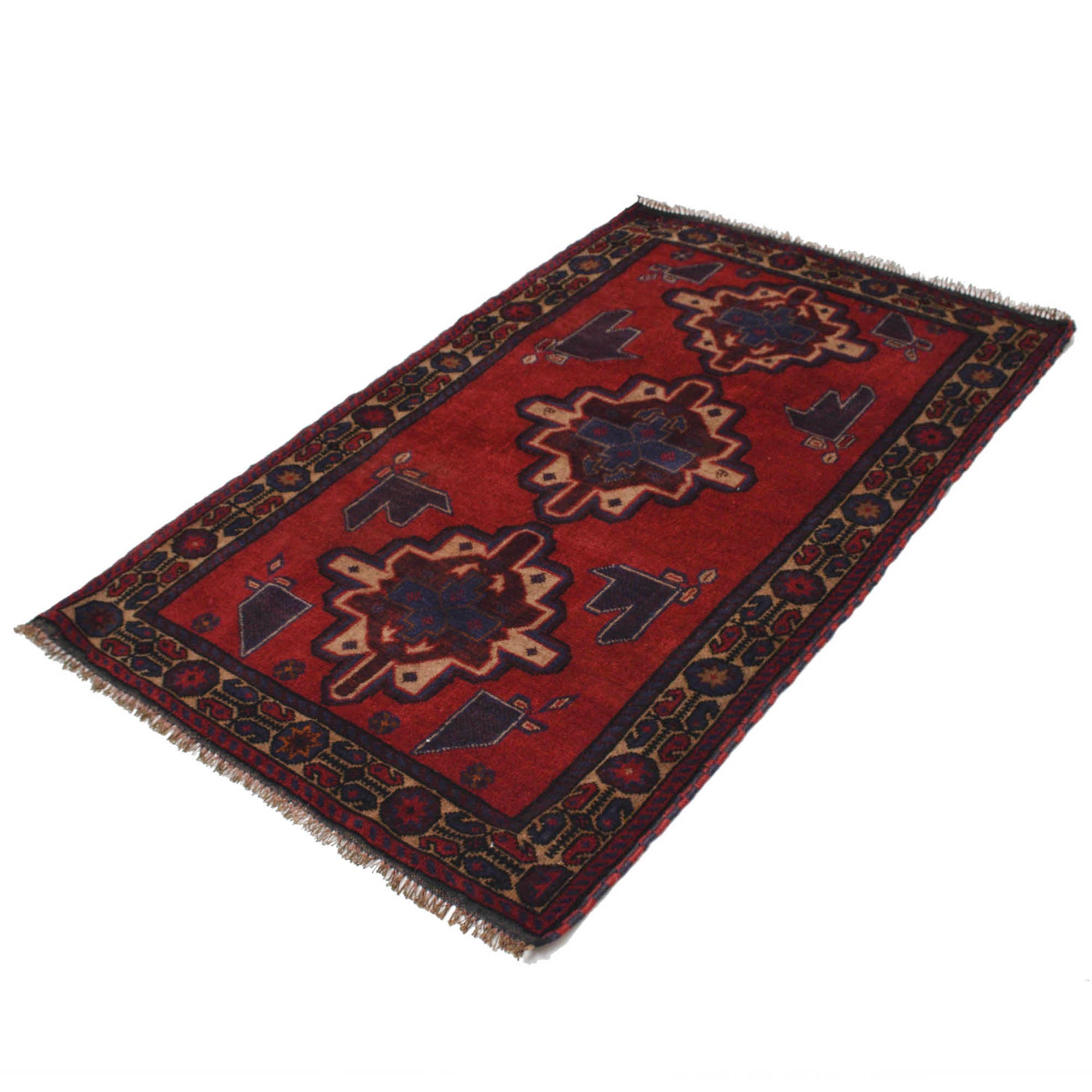 Hand Knotted Baluchi Rug 2' 12" x 5' 0" ft / 91 x 153 cm - No. B18384