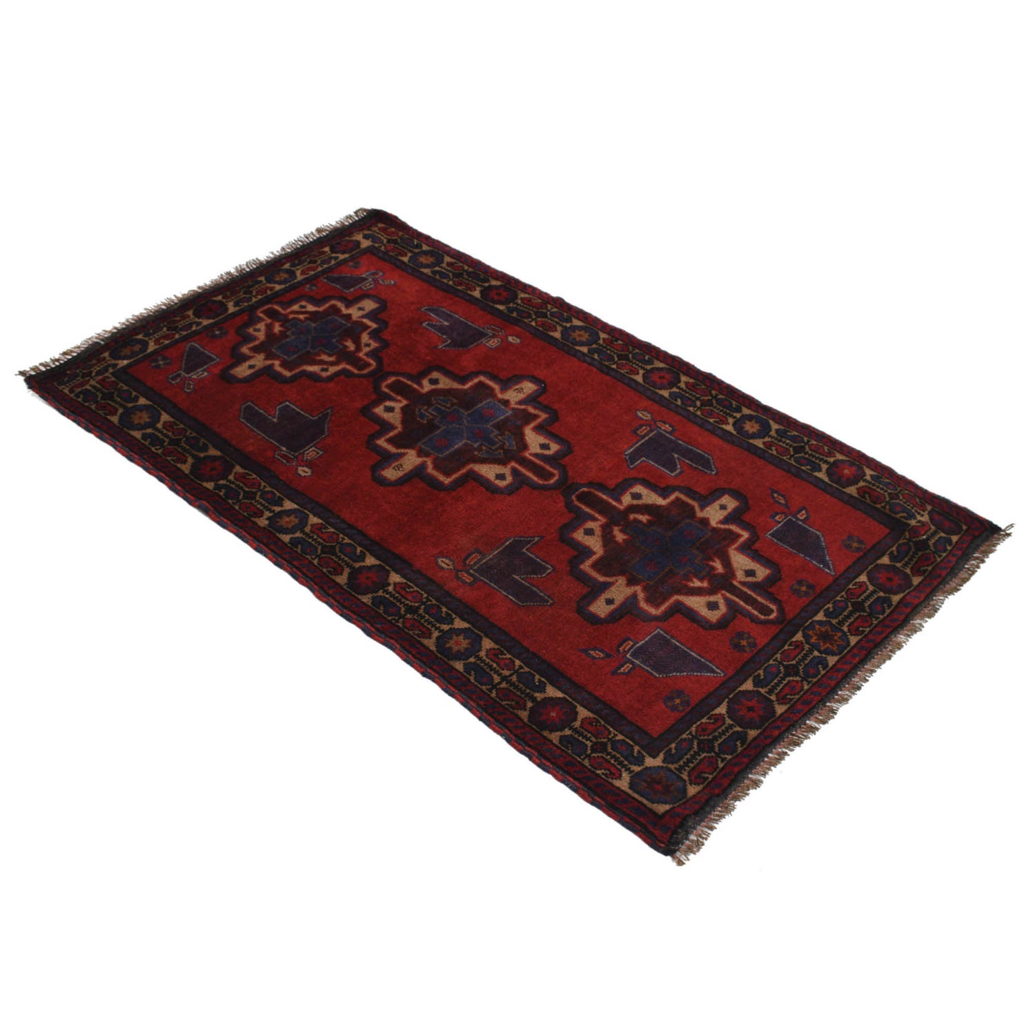 Hand Knotted Baluchi Rug 2' 12" x 5' 0" ft / 91 x 153 cm - No. B18384