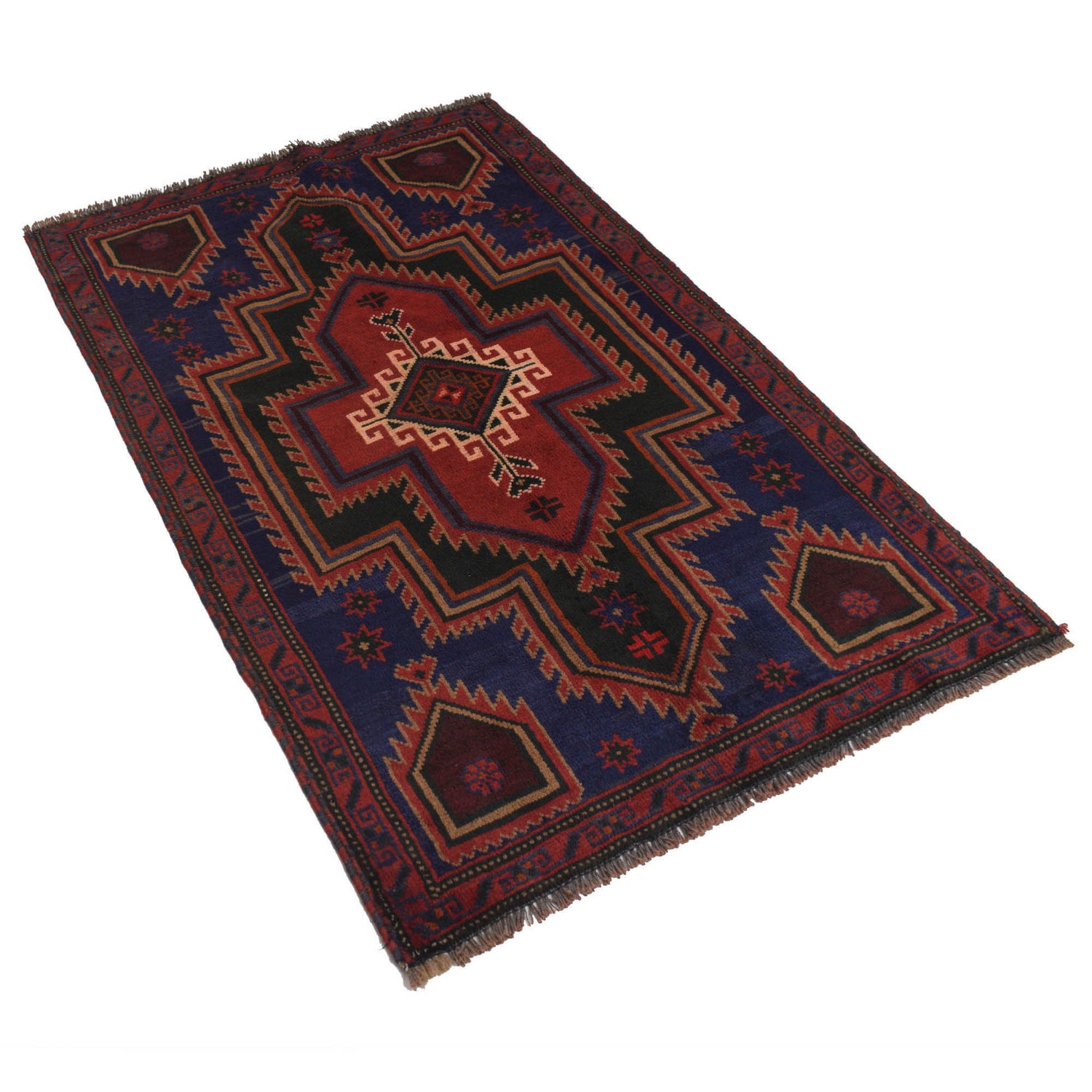 Hand Knotted Baluchi Rug 3' 1" x 4' 9" ft / 93 x 145 cm - No. B18807