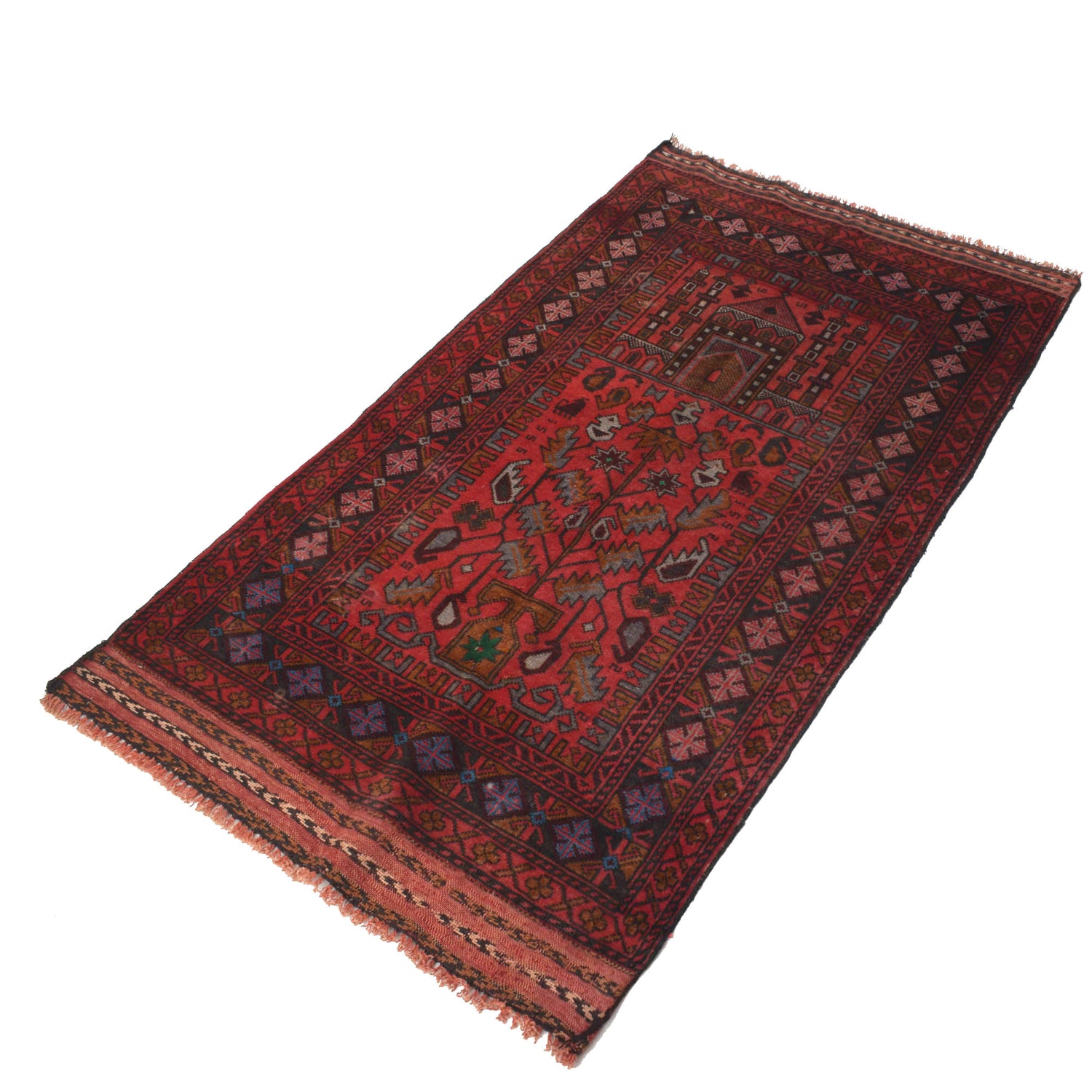Muslim Prayer Rug 2' 9" x 5' 2" ft / 84 x 157 cm - B18837