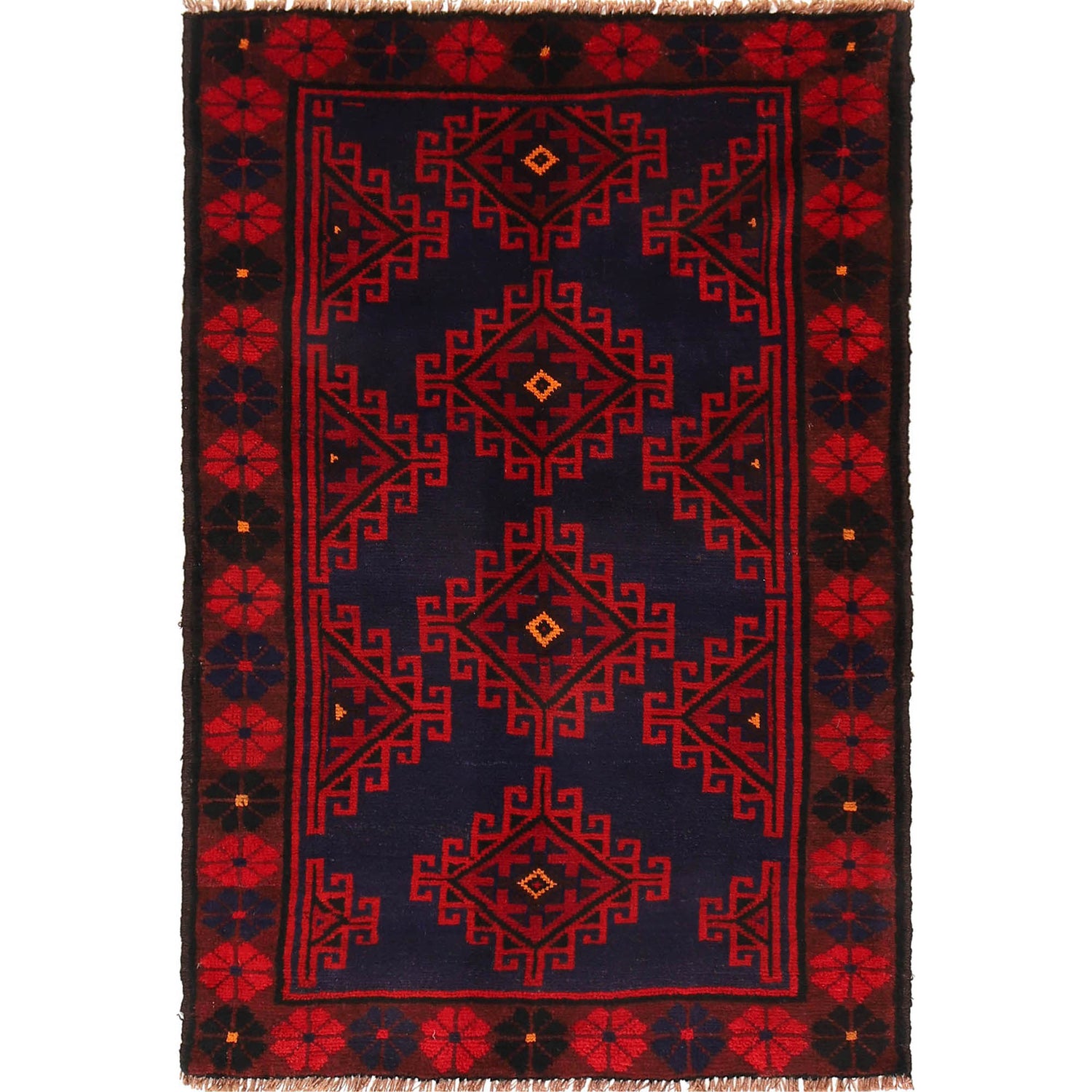 Hand Knotted Baluchi Rug 3' 3" x 4' 10" ft / 99 x 148 cm - No. B18868