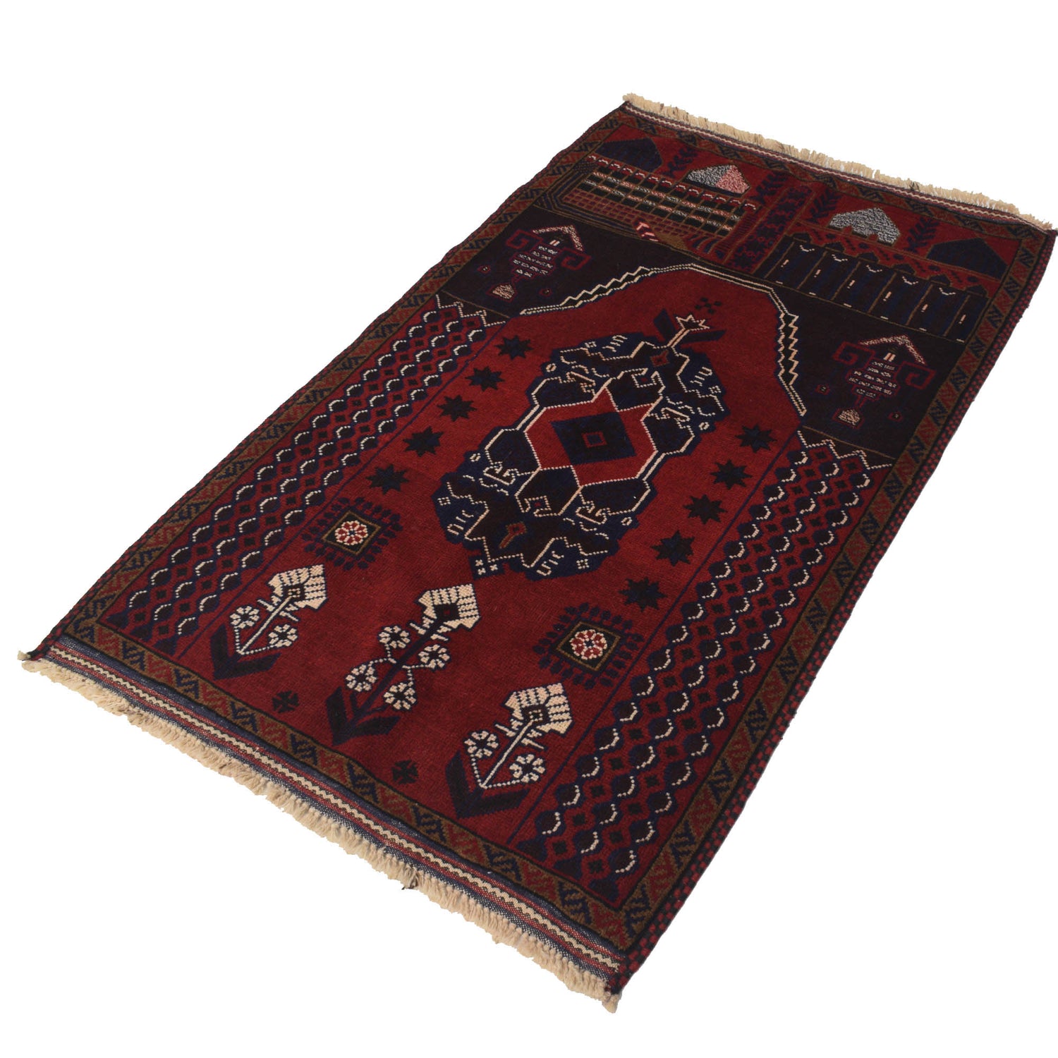Muslim Prayer Rug 3' 1" x 5' 1" ft / 94 x 154 cm - B18904
