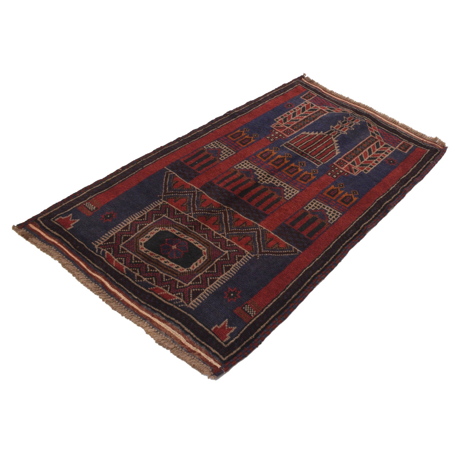 Muslim Prayer Rug 2' 8" x 4' 6" ft / 81 x 136 cm - B18910
