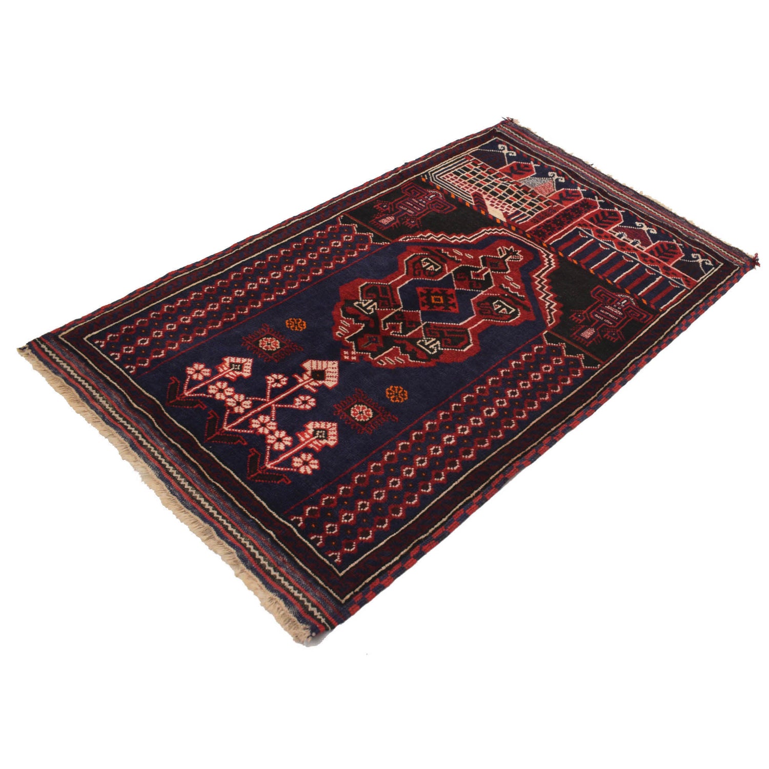 Muslim Prayer Rug 3' 1" x 5' 1" ft / 93 x 156 cm - B18934