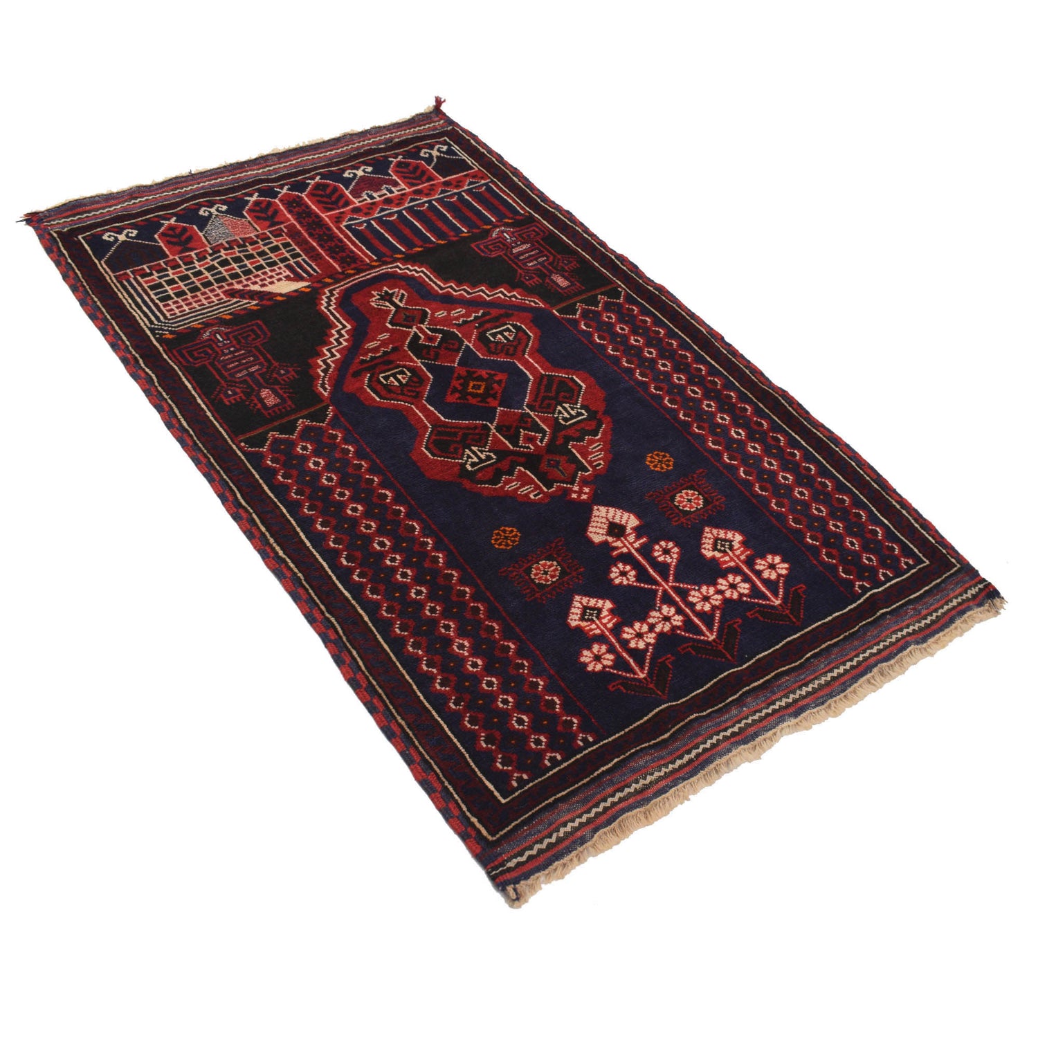 Muslim Prayer Rug 3' 1" x 5' 1" ft / 93 x 156 cm - B18934