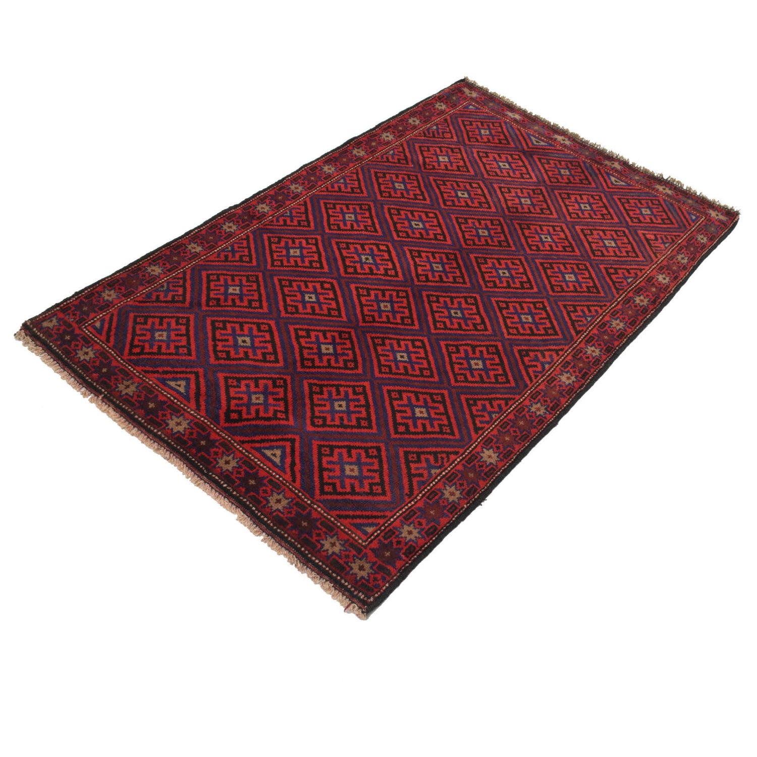 Handmade Balochi Carpet 2' 11" x 4' 3" ft / 88 x 129 cm - No. B18940