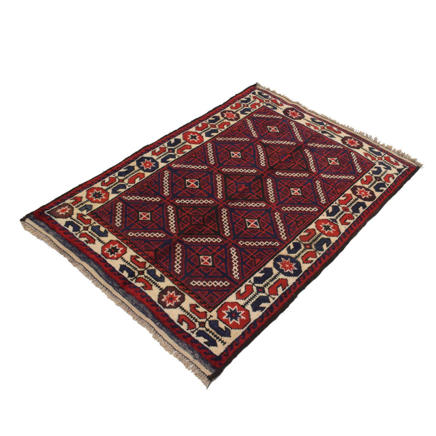 Handmade Balochi Carpet 2' 11" x 4' 1" ft / 90 x 124 cm - No. B18941