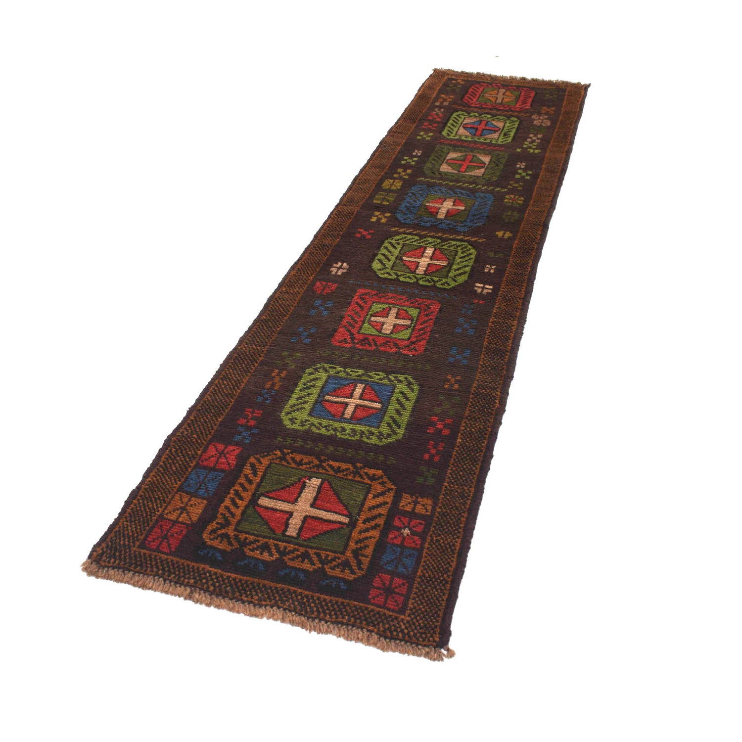 Hand-Knotted Baluchi Runner Rug 2' 4" x 9' 6" ft / 70 x 290 cm - No. B19282