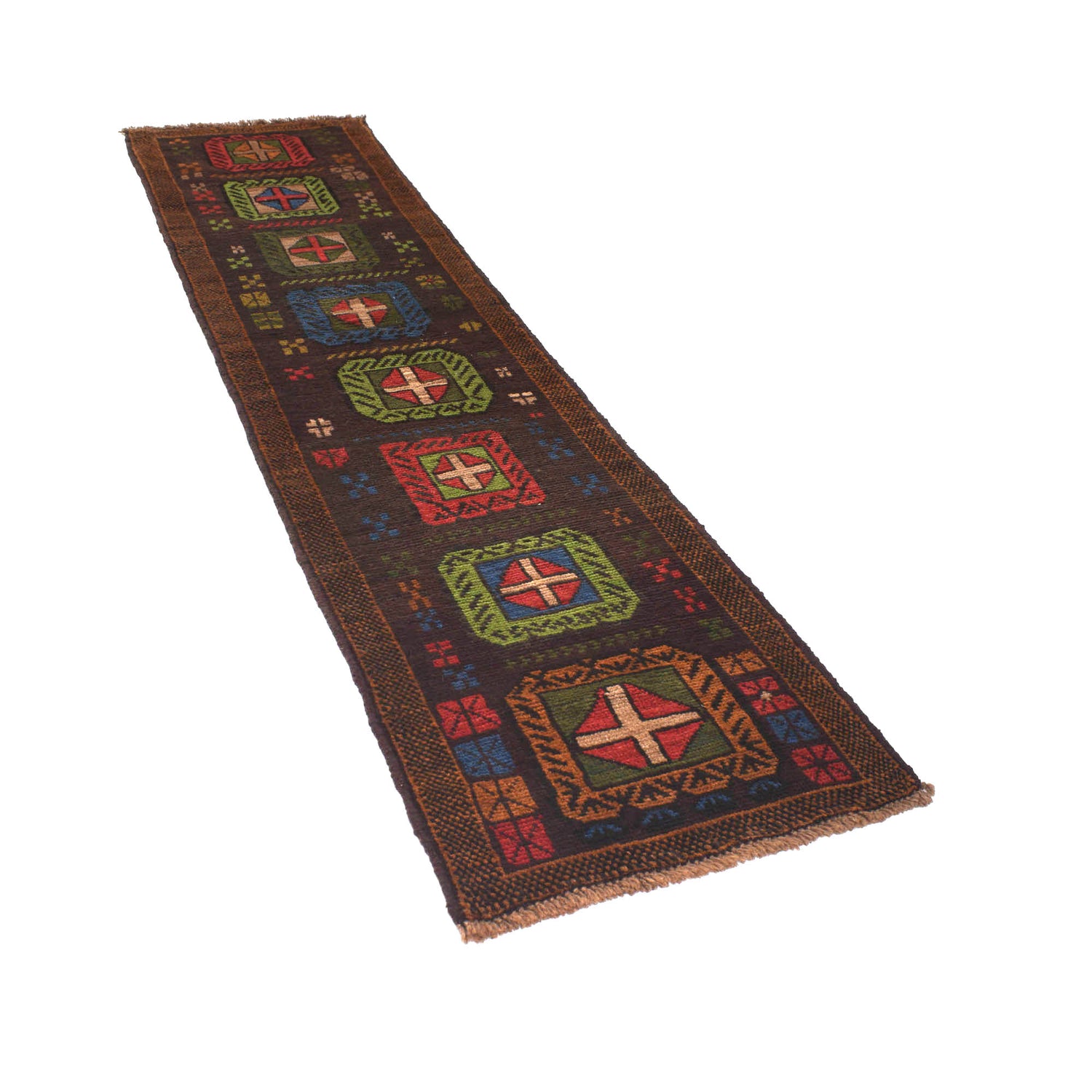 Hand-Knotted Baluchi Runner Rug 2' 4" x 9' 6" ft / 70 x 290 cm - No. B19282