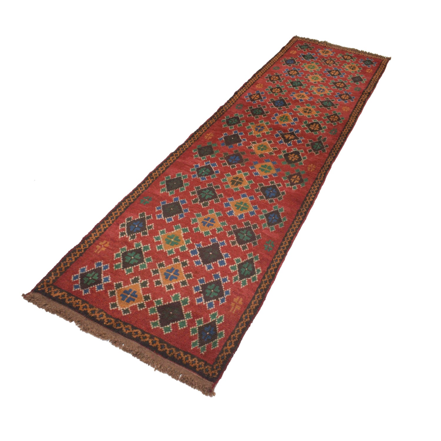 Hand-Knotted Baluchi Runner Rug 2' 4" x 9' 1" ft / 71 x 277 cm - No. B19284