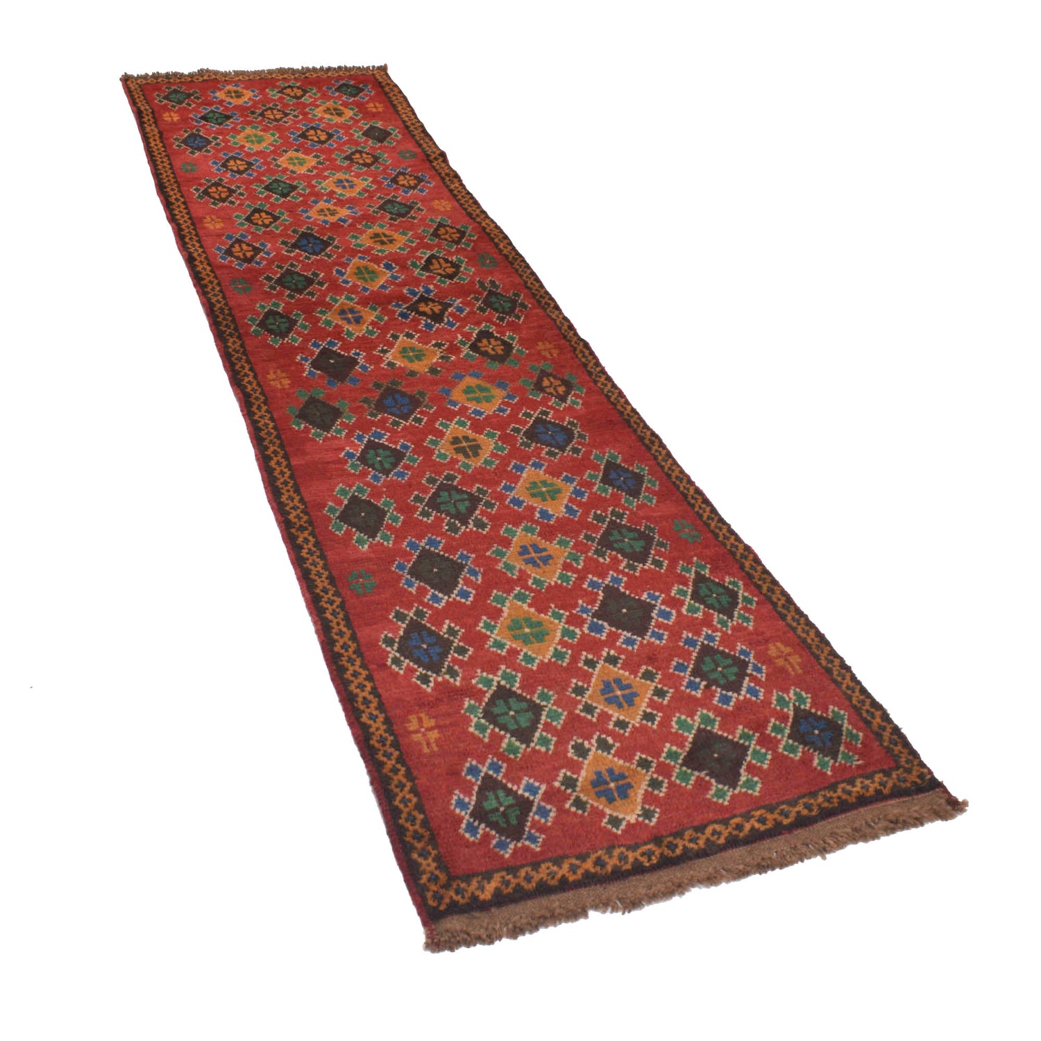 Hand-Knotted Baluchi Runner Rug 2' 4" x 9' 1" ft / 71 x 277 cm - No. B19284