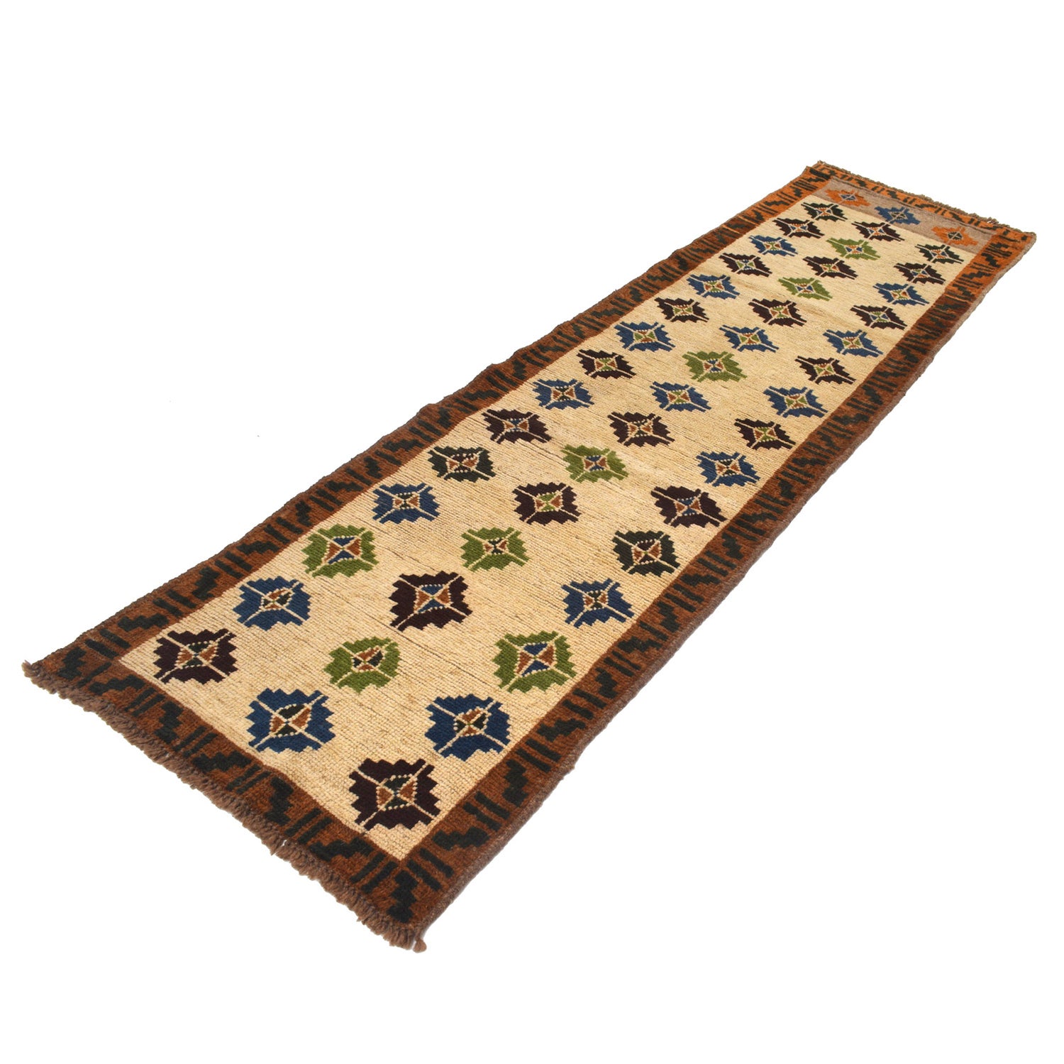 Hand-Knotted Baluchi Runner Rug 2' 6" x 9' 6" ft / 77 x 290 cm - No. B19302