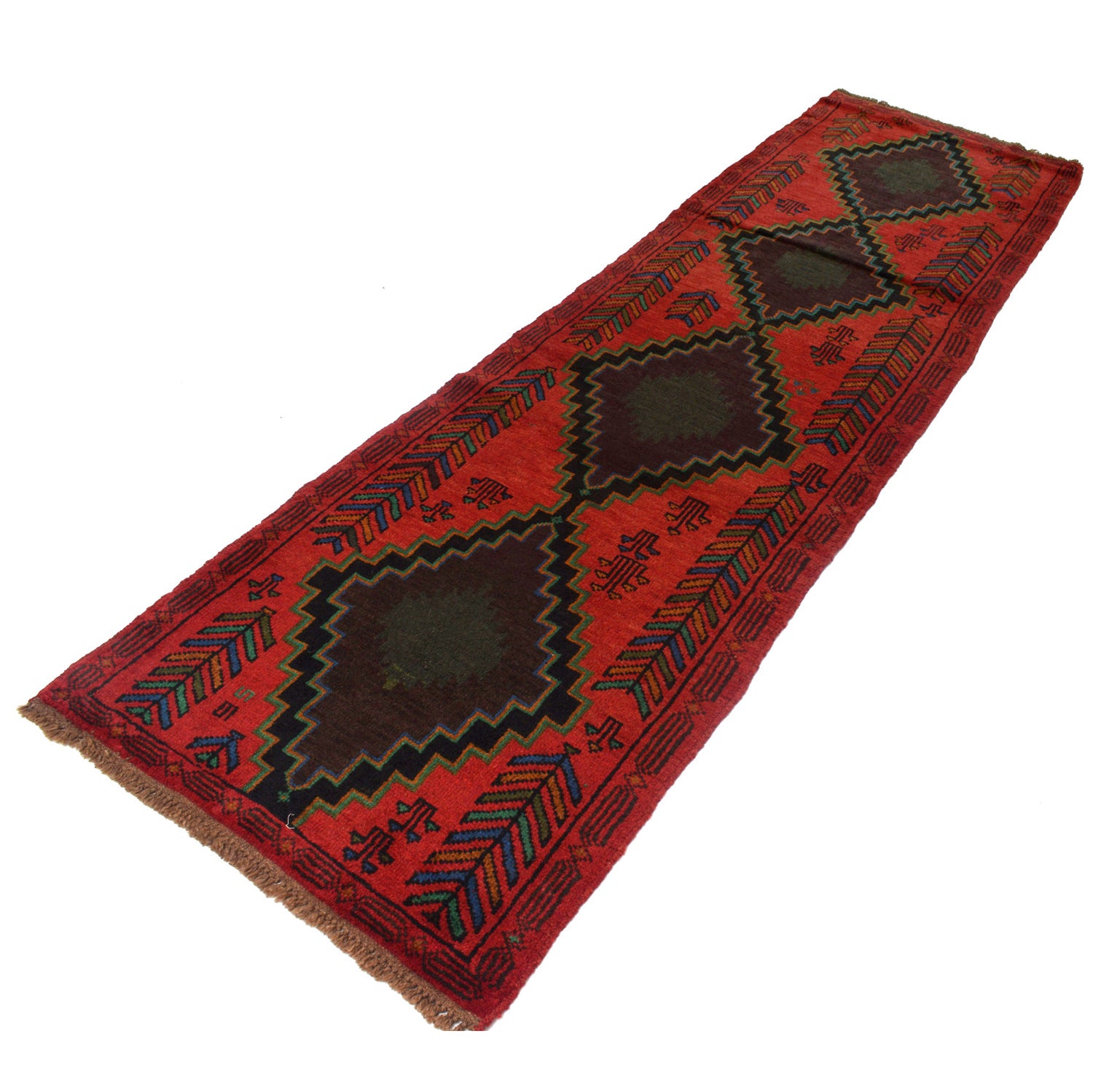 Hand-Knotted Baluchi Runner Rug 2' 9" x 9' 9" ft / 83 x 298 cm - No. B19305