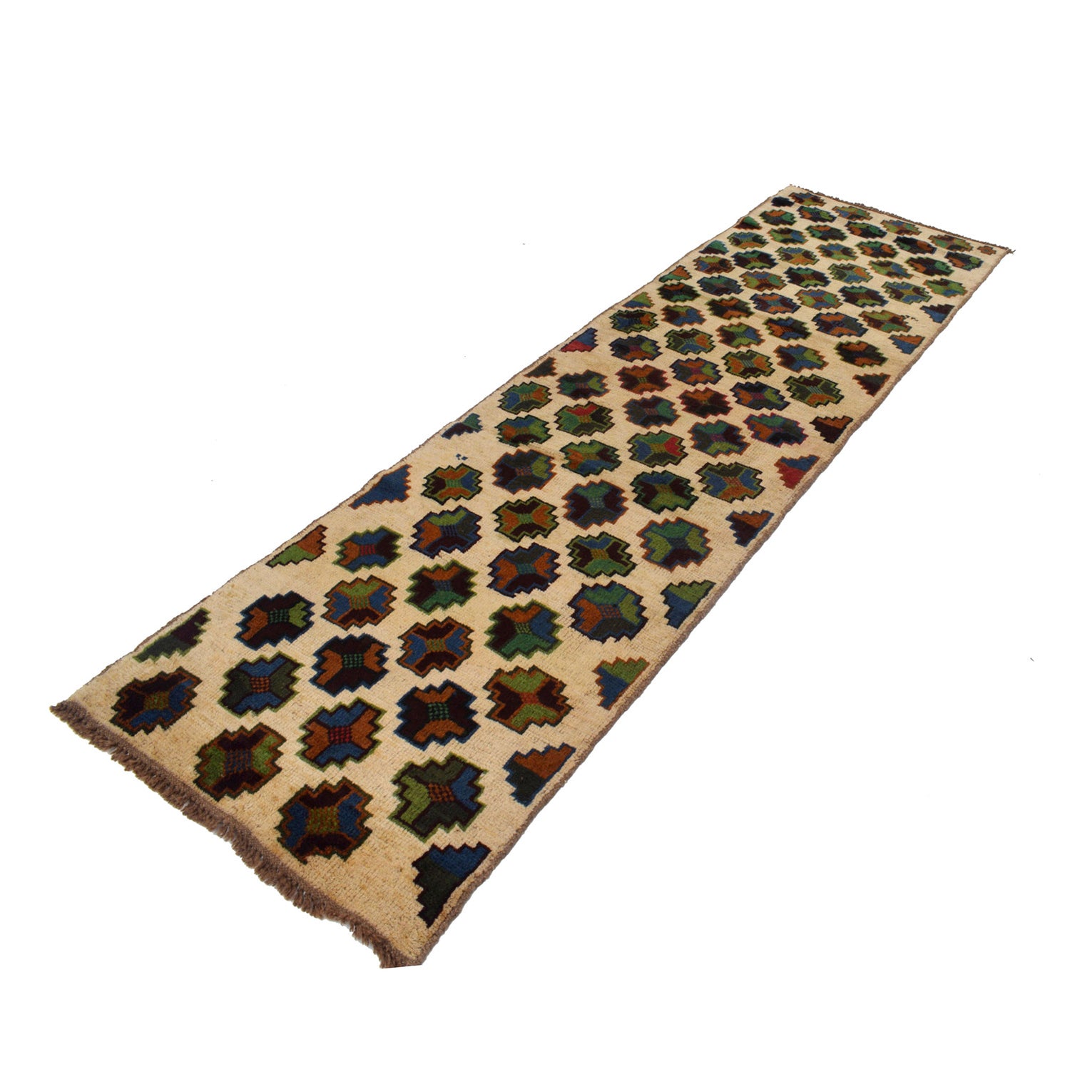 Hand-Knotted Baluchi Runner Rug 2' 7" x 9' 11" ft / 80 x 301 cm - No. B19309