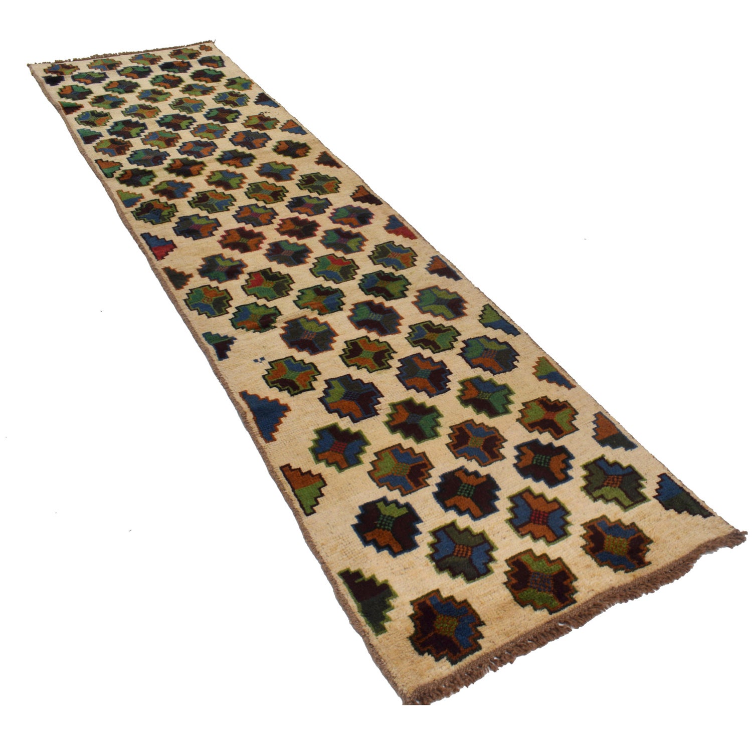 Hand-Knotted Baluchi Runner Rug 2' 7" x 9' 11" ft / 80 x 301 cm - No. B19309
