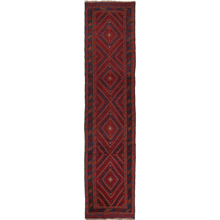 Hand Knotted Mashwani Runner 2' 7" x 12' 4" ft / 78 x 376 cm - No. B19315