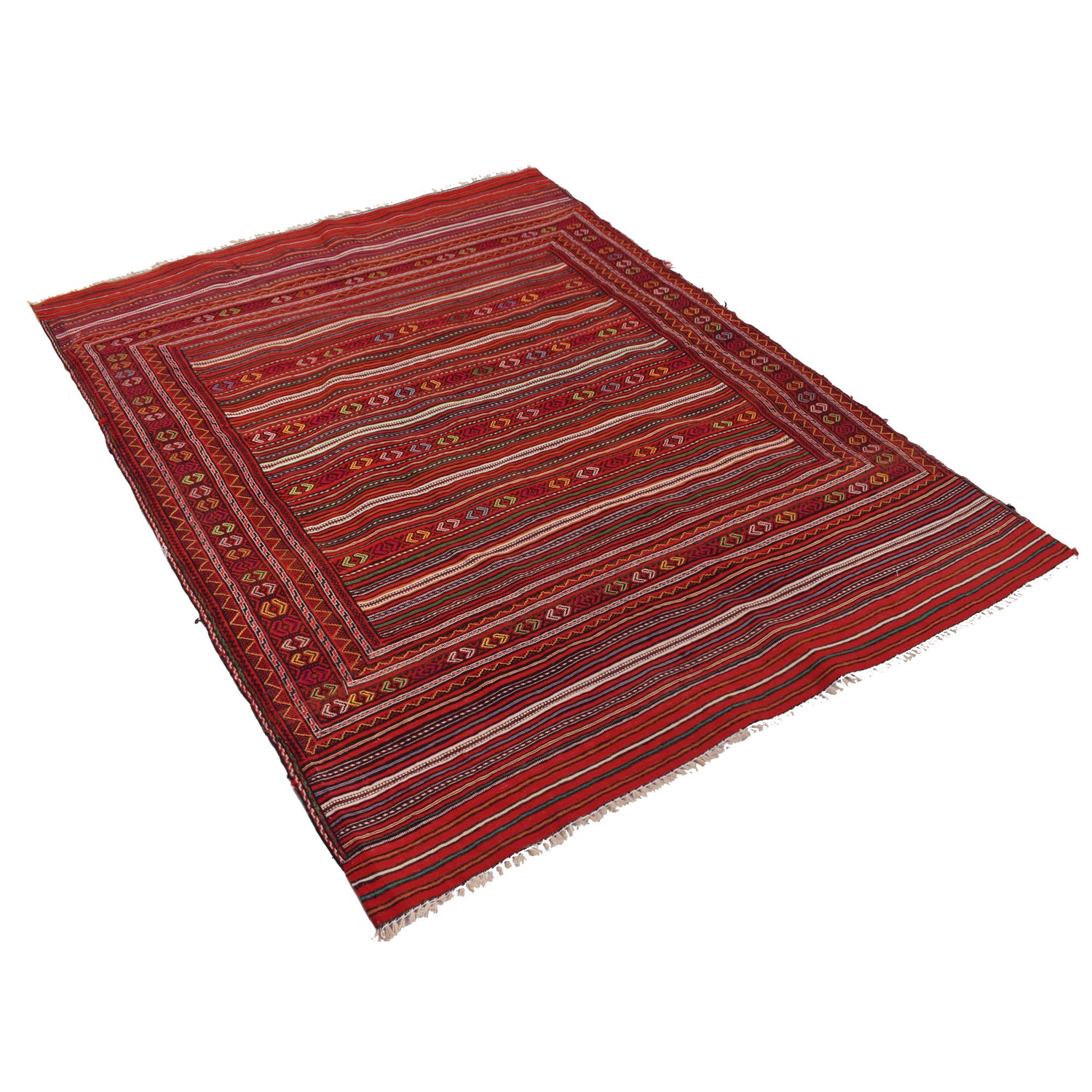 Handmade Flatweave Kilim 4' 9" x 6' 3" ft / 146 x 190 cm - No. B19586