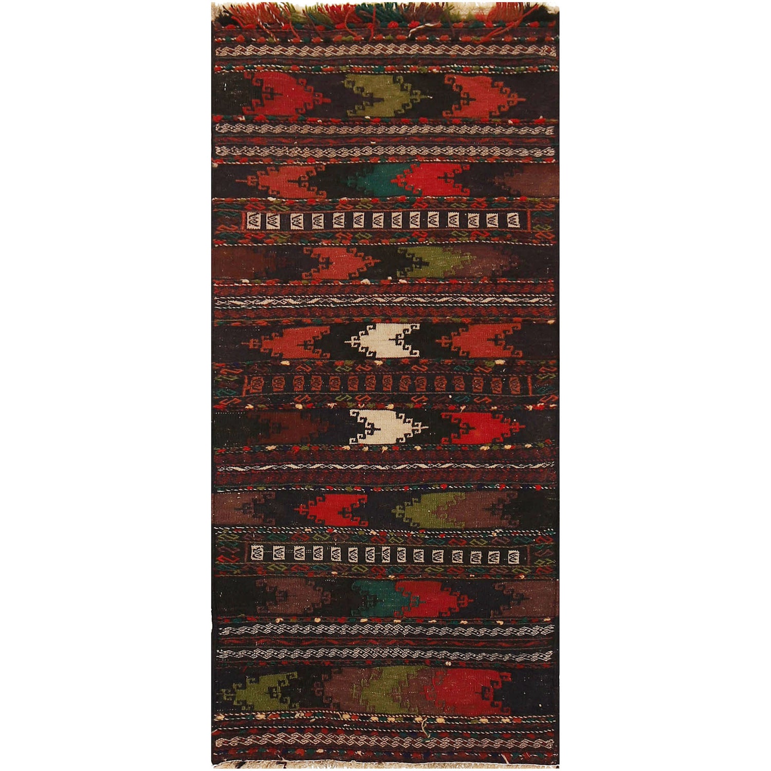 Hand Knotted Sufra Kilem Runner 2' 2" x 4' 10" ft / 65 x 148 cm - No. B19888