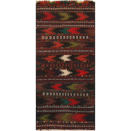 Hand Knotted Sufra Kilem Runner 2' 2" x 4' 10" ft / 65 x 148 cm - No. B19888