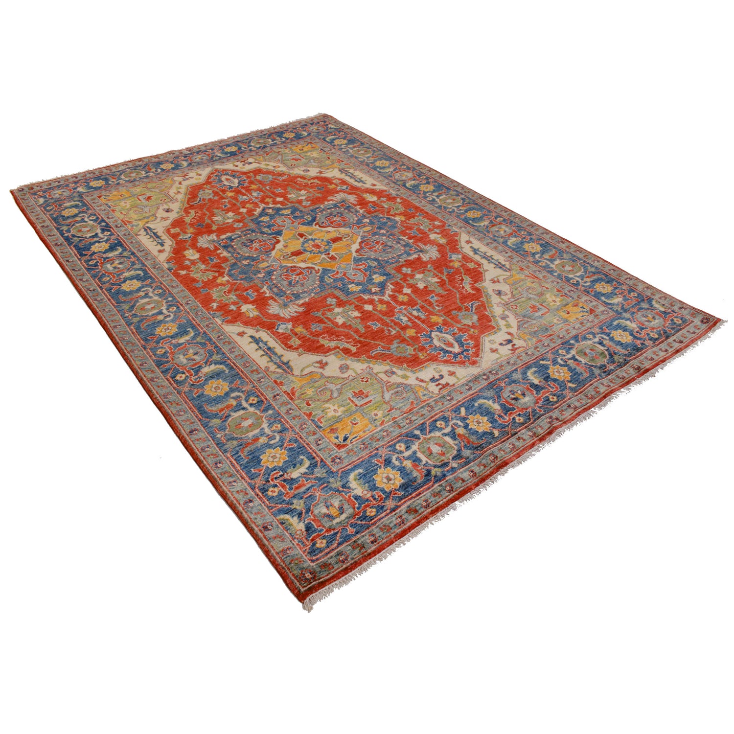 Hand Knotted Heriz Rug 5' 7" x 7' 9" ft / 171 x 237 cm - No. B19900
