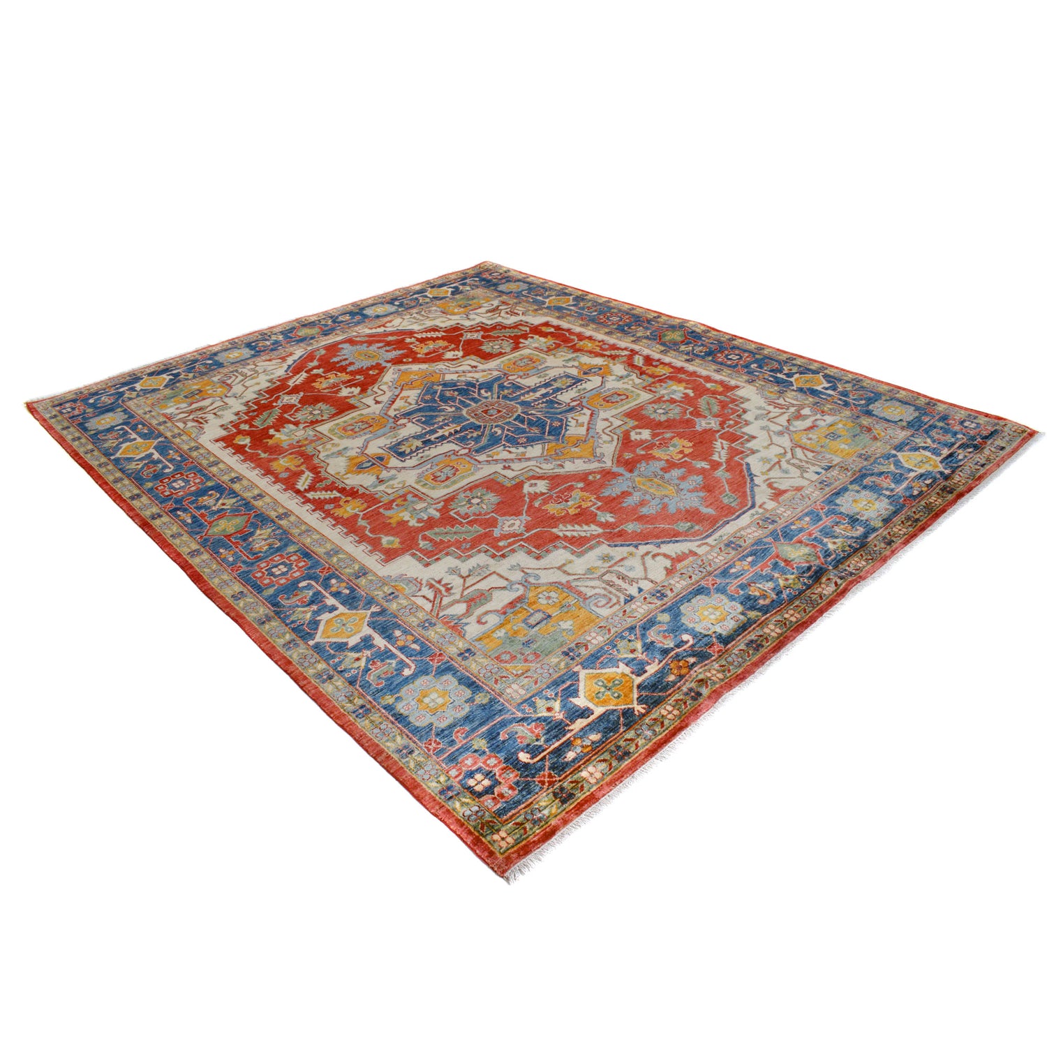 Handmade Persian Design Heriz Carpet 8' 1" x 9' 9" ft / 247 x 297 cm - No. B19906