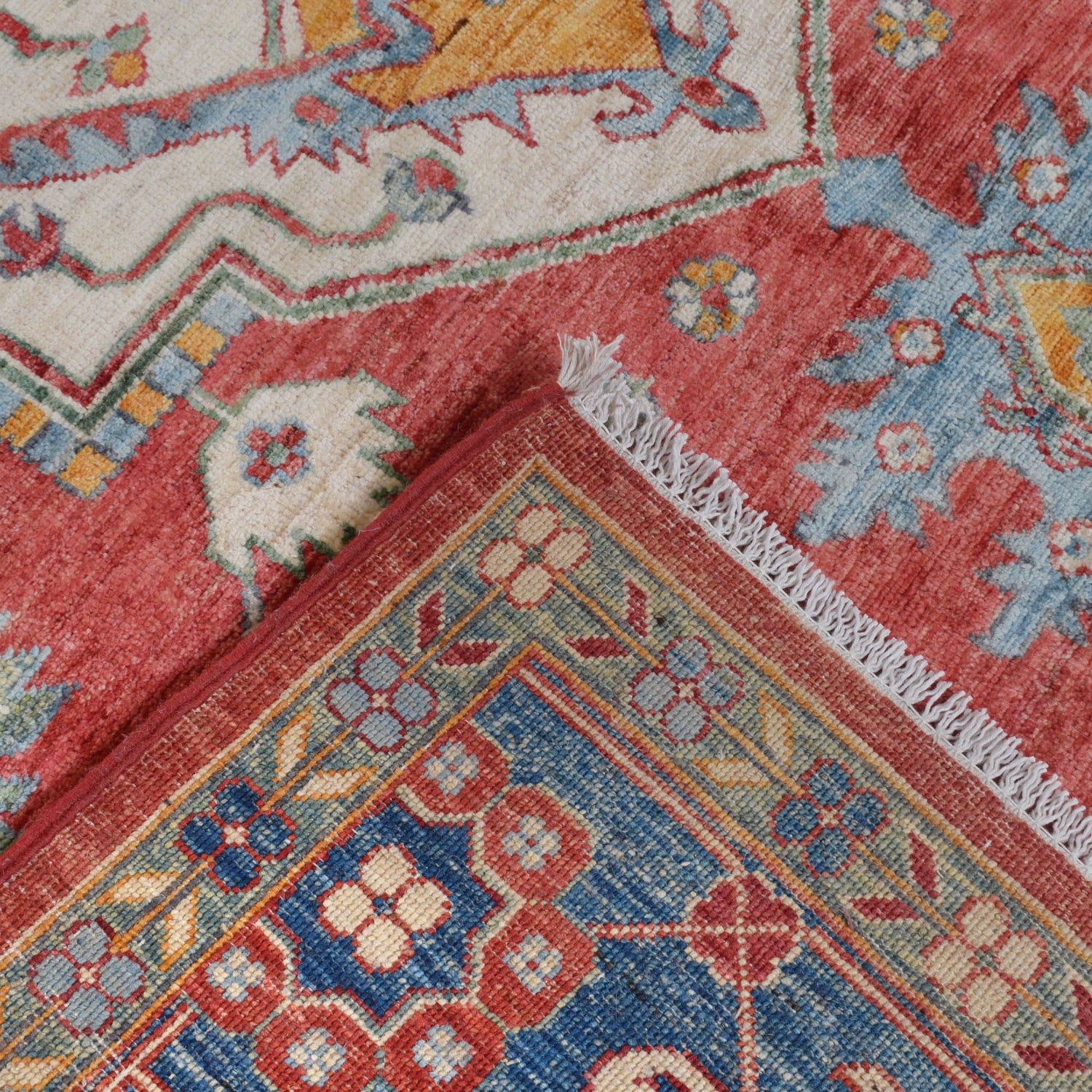 Handmade Persian Design Heriz Carpet 8' 1" x 9' 9" ft / 247 x 297 cm - No. B19906