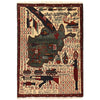 Handcrafted Afghan War Rug 2' 1" x 2' 11" ft / 63 x 88 cm - No. B19948